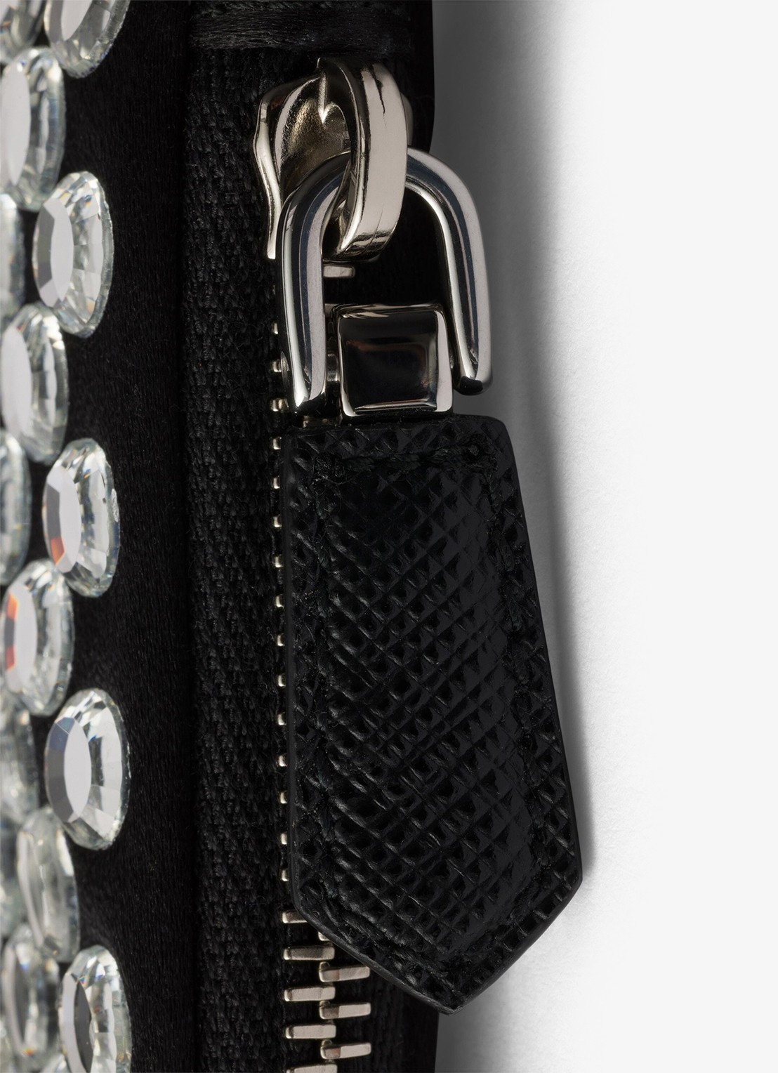 Prada Small schoudertas met strass - detail 4 zilver