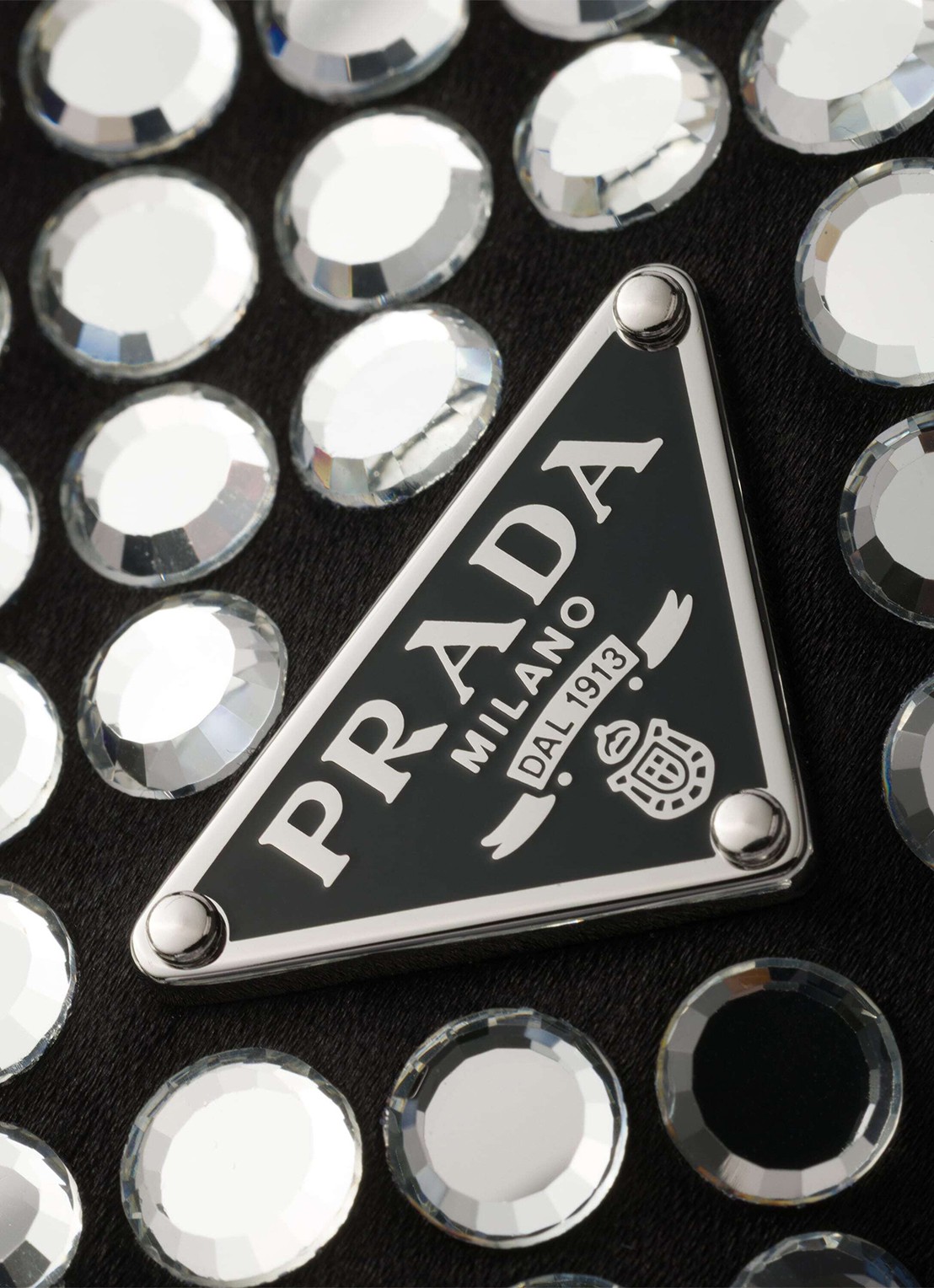Prada Small schoudertas met strass - detail 5 zilver