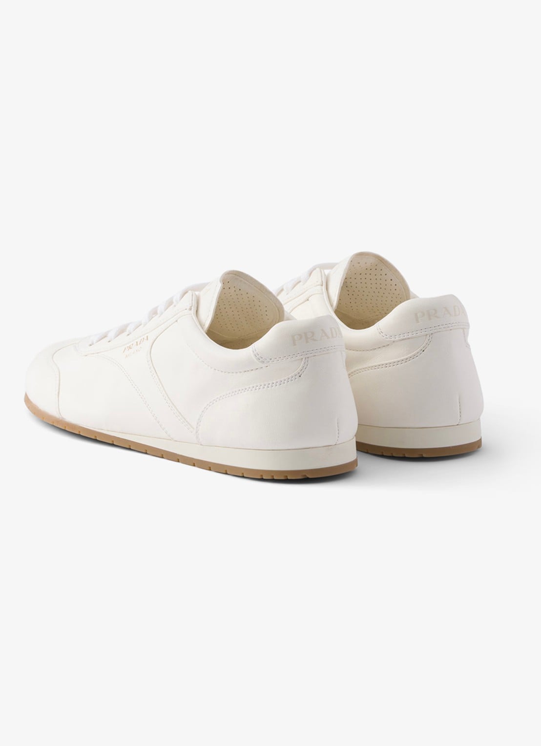 Prada Sneaker van leer - achterkant 3 gebroken wit
