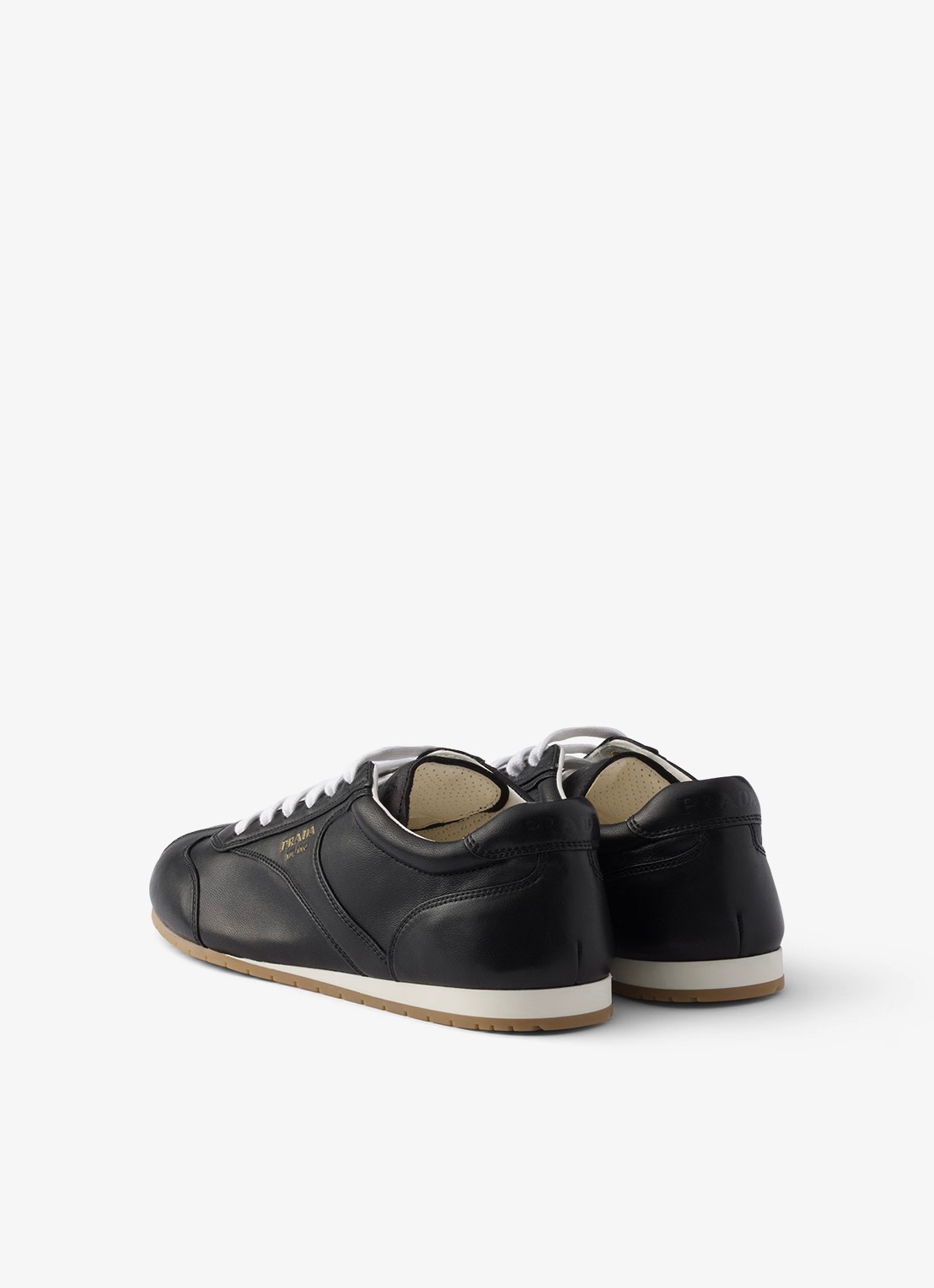 Prada Sneaker van leer - achterkant zwart