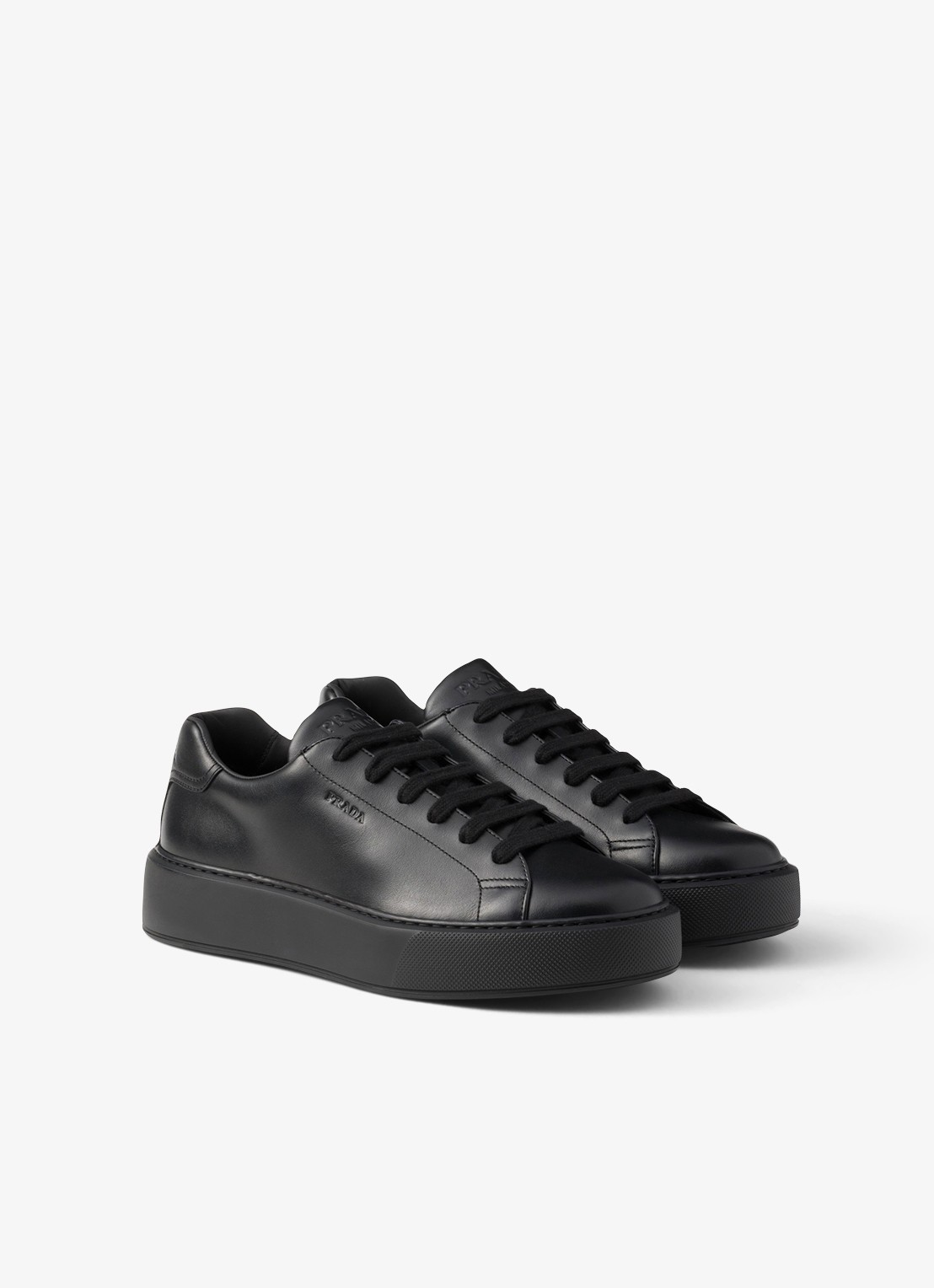 Prada Sneaker van leer - voorkant zwart