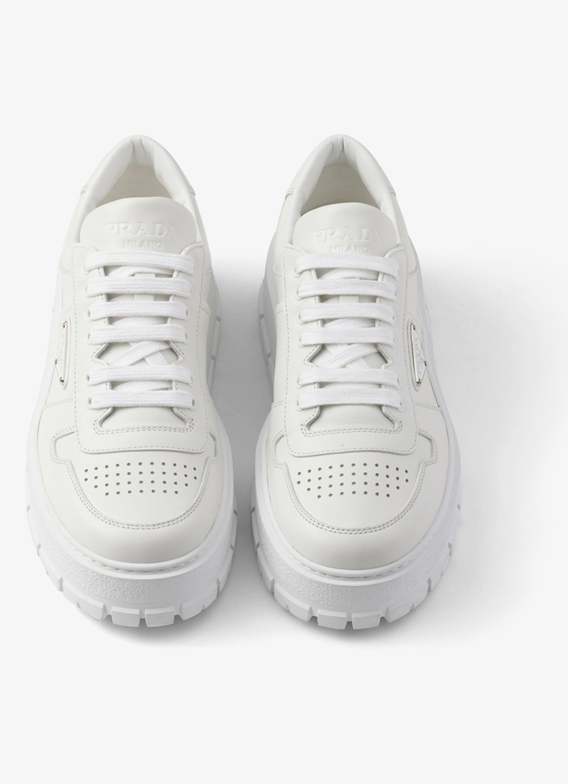 Prada Sneaker van leer - detail 4 wit