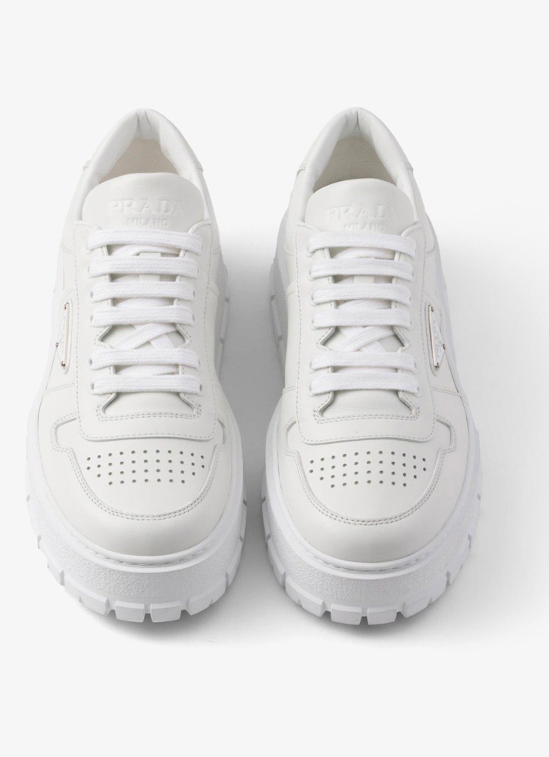 Prada Sneaker van leer - detail 3 wit