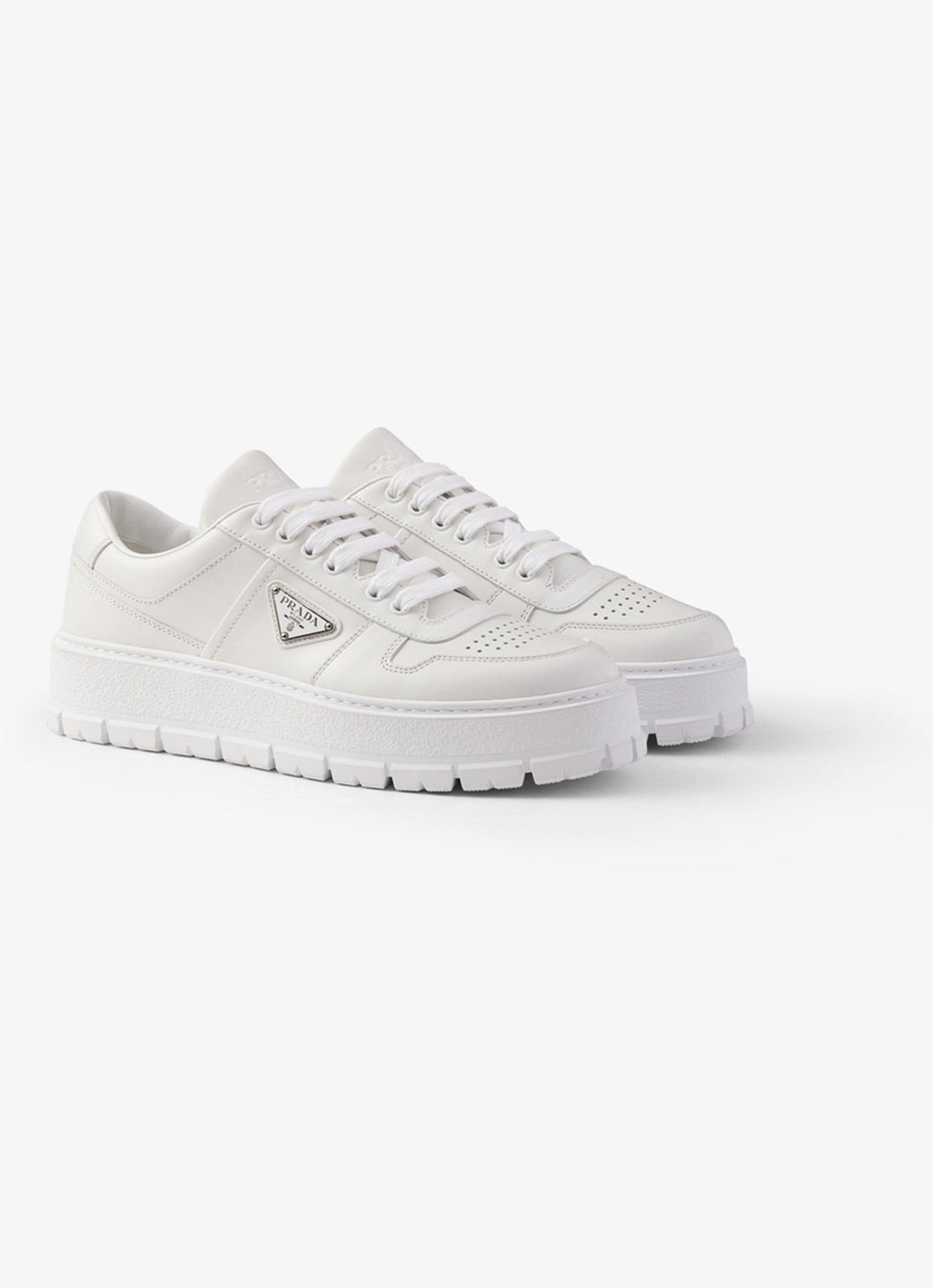 Prada Sneaker van leer - voorkant 2 wit