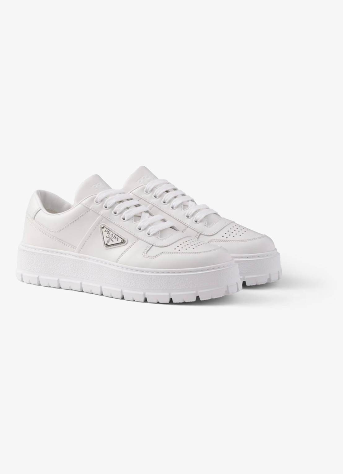 Prada Sneaker van leer - voorkant 2 wit