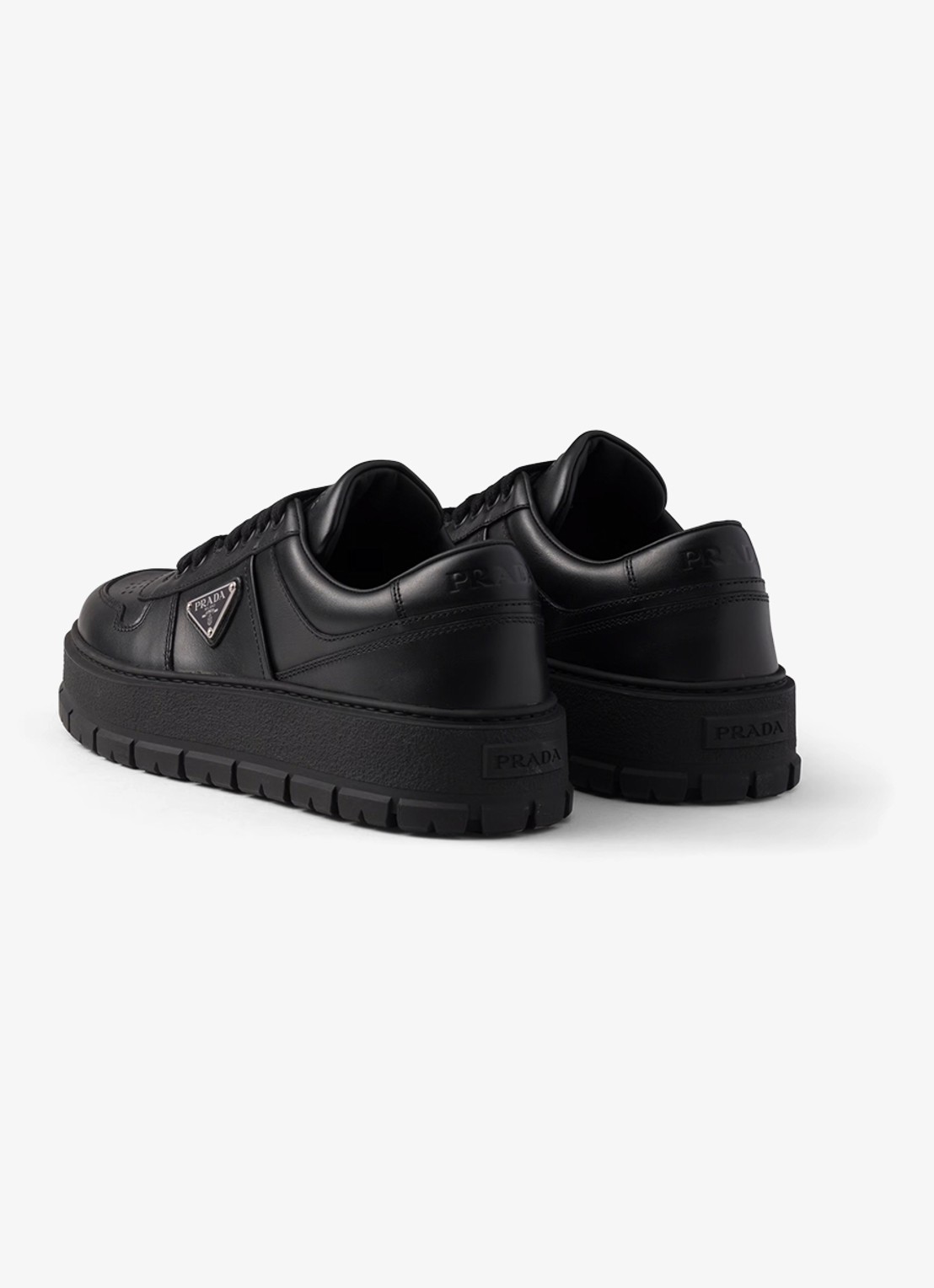 Prada Sneaker van leer - achterkant 6 zwart