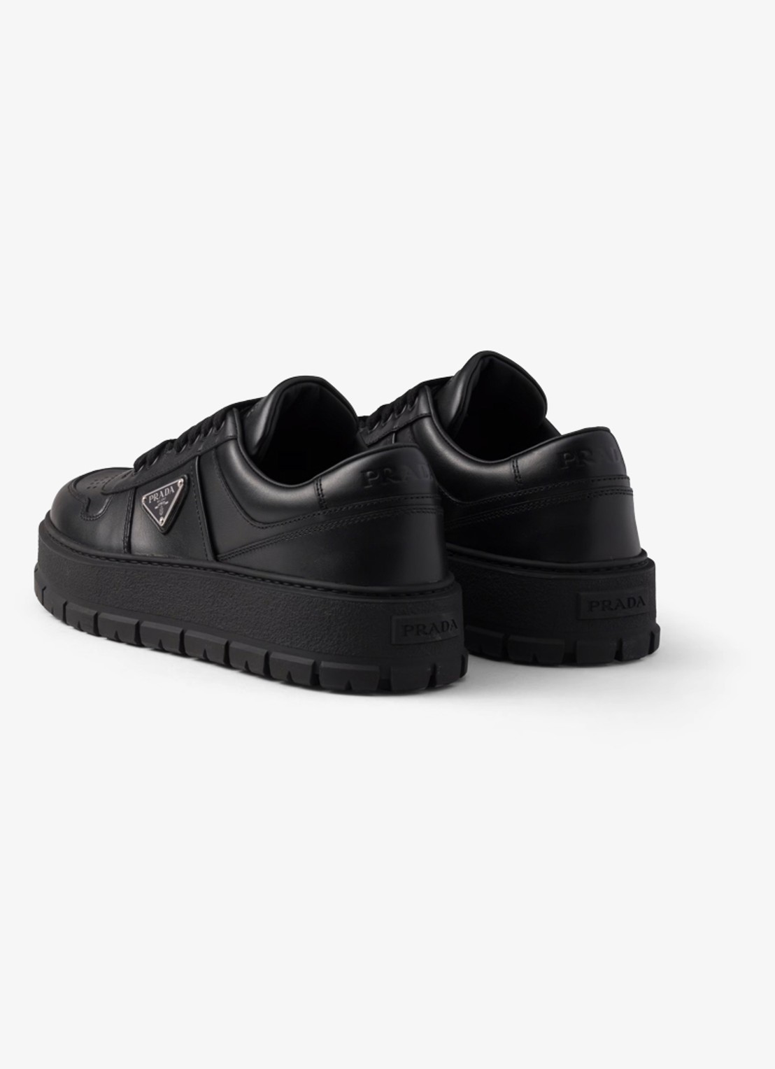 Prada Sneaker van leer - achterkant 6 zwart