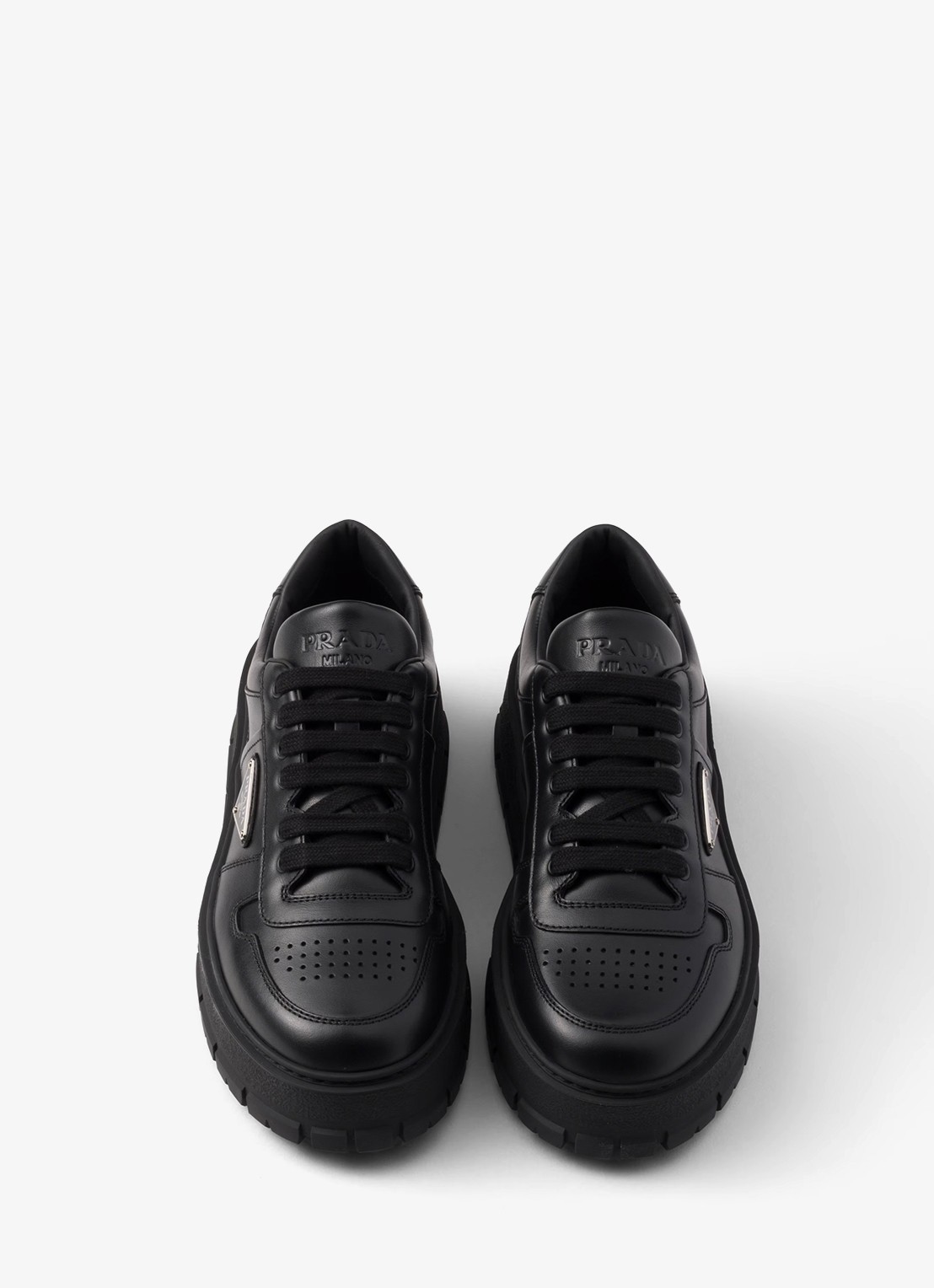 Prada Sneaker van leer - detail 3 zwart
