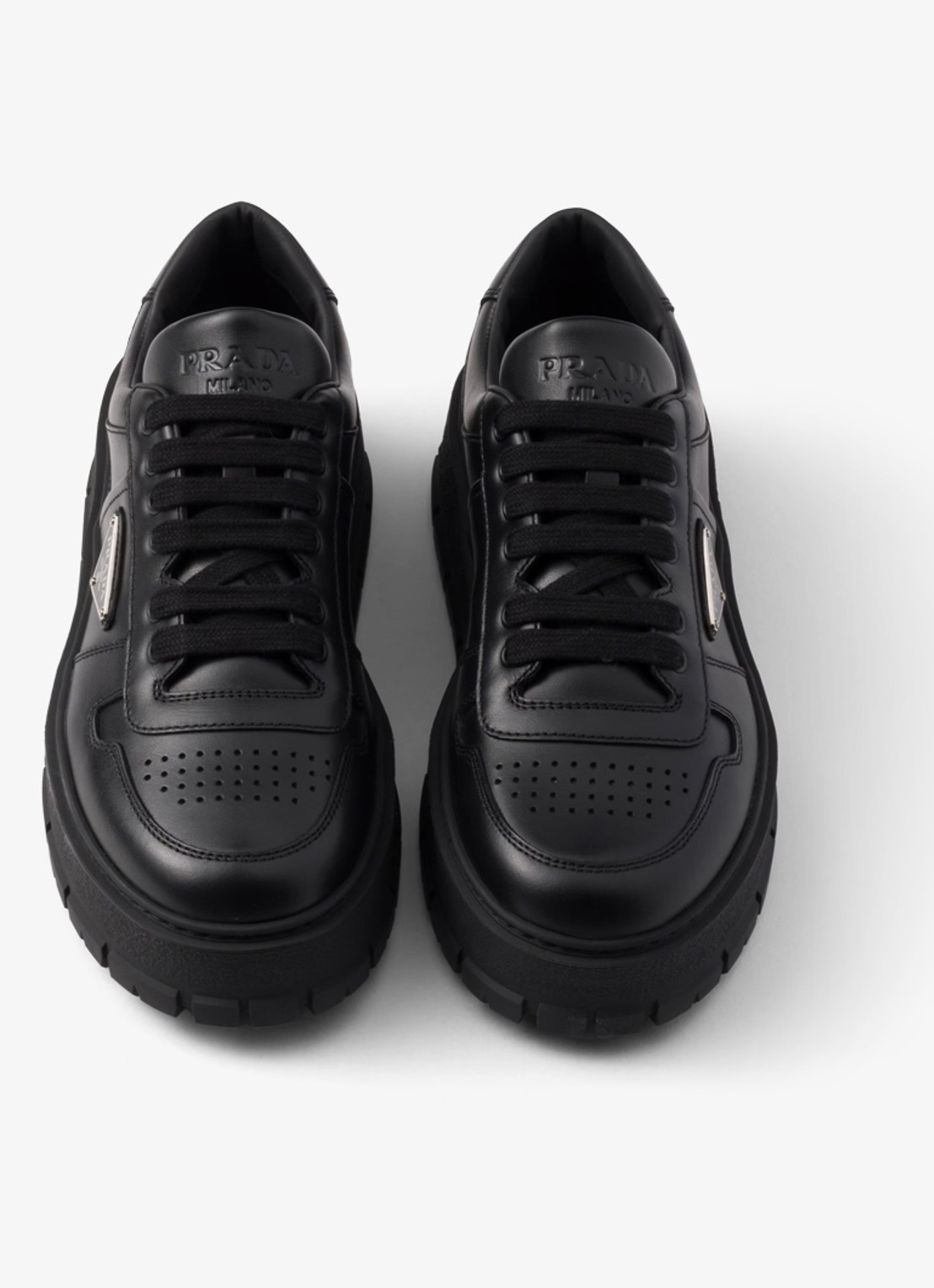 Prada Sneaker van leer - detail 3 zwart