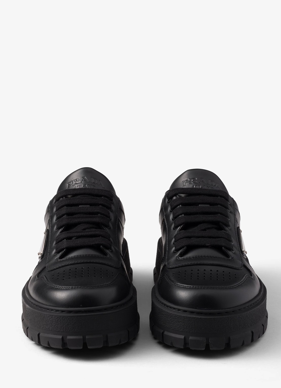 Prada Sneaker van leer - detail 4 zwart