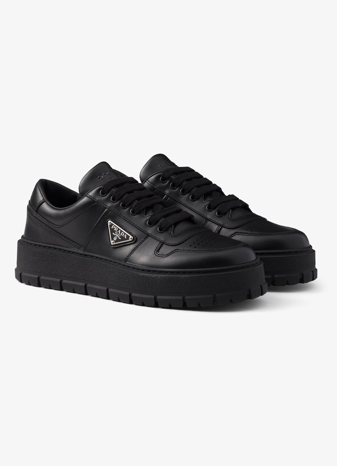 Prada Sneaker van leer - voorkant zwart