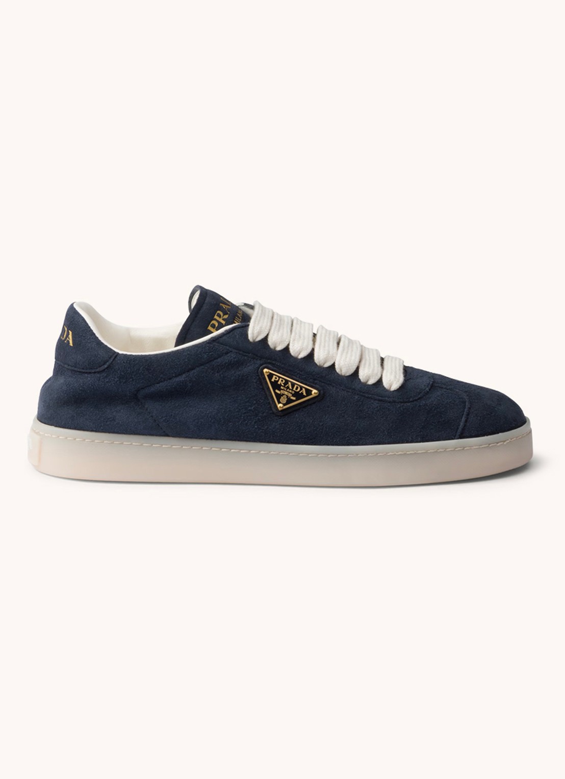 Prada Sneaker van suède - voorkant 4 donkerblauw