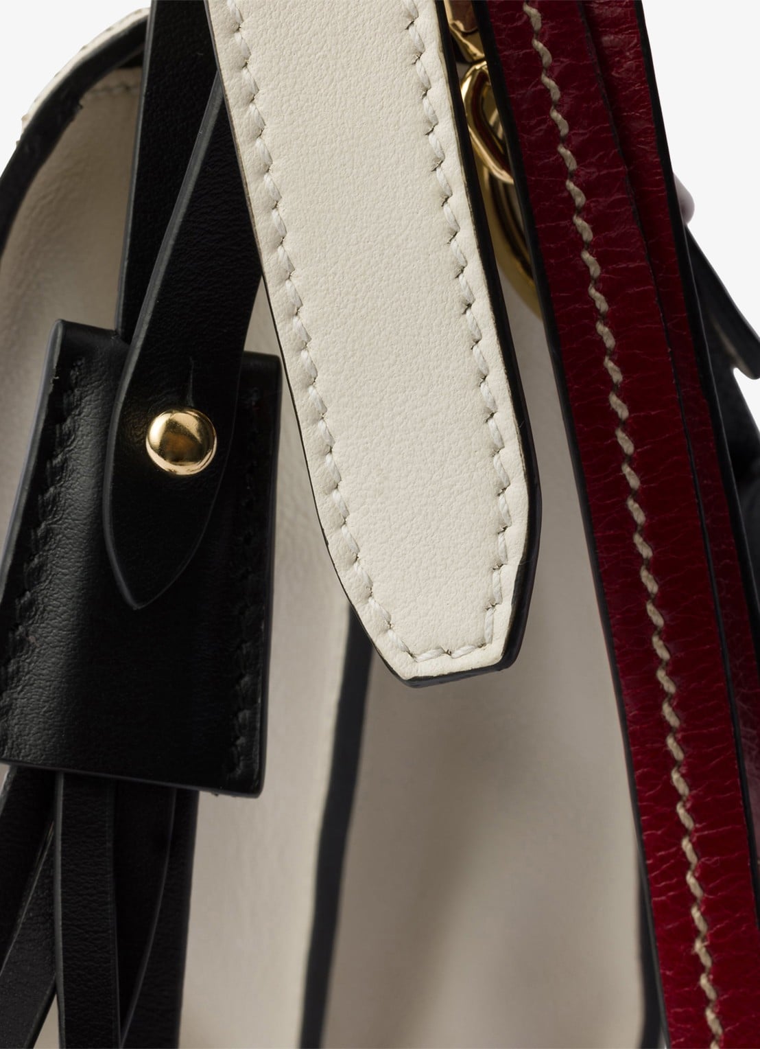 Prada Soft Sound Small schoudertas van leer - detail 3 gebroken wit