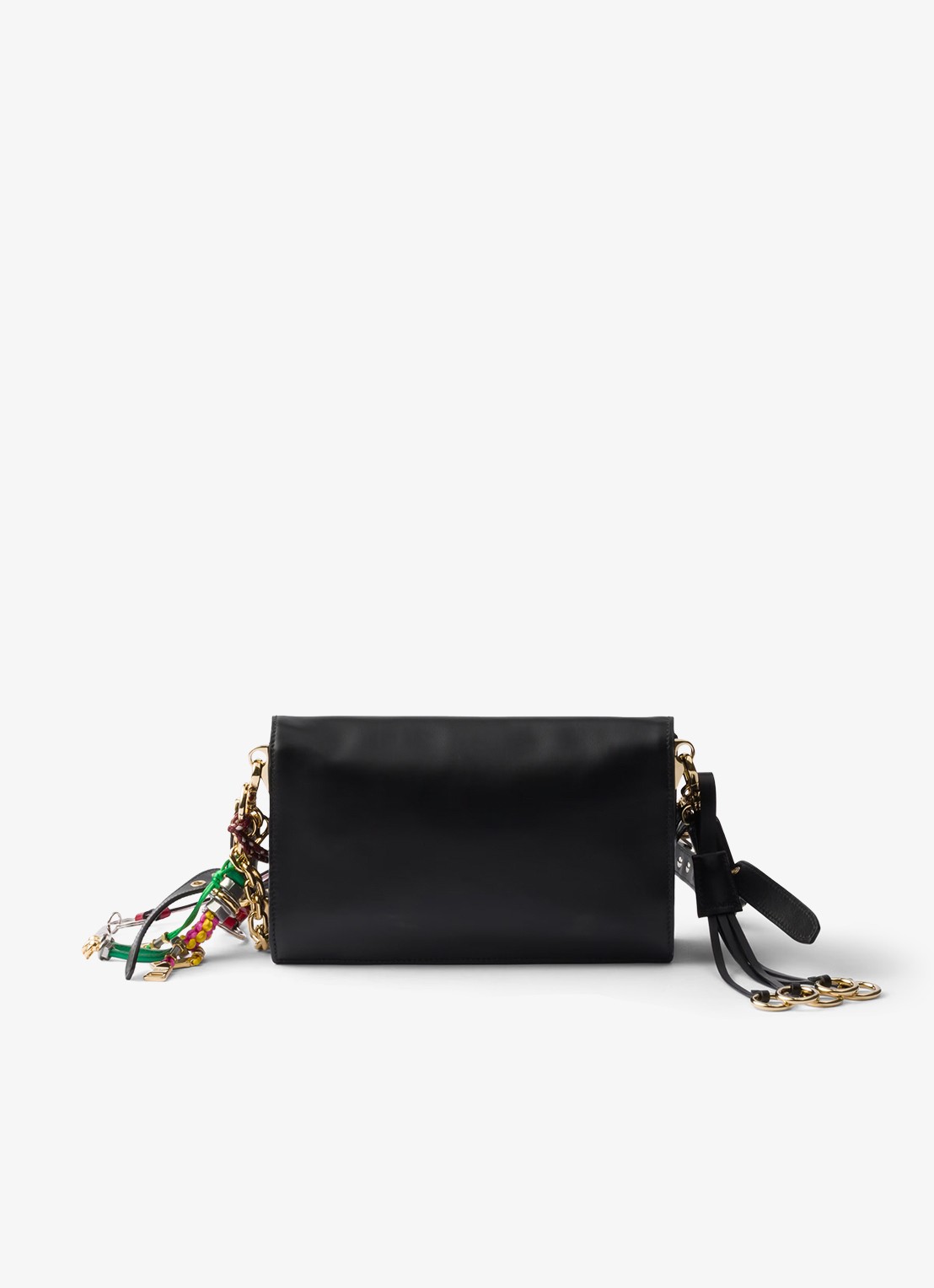 Prada Soft Sound Small schoudertas van leer - achterkant zwart