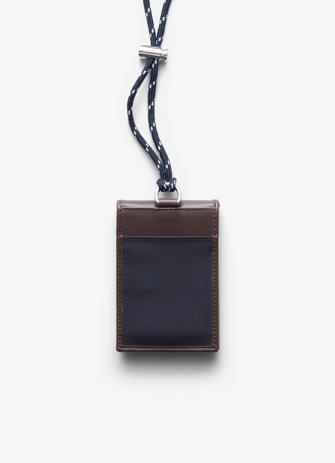 Prada Speedrock Re-Nylon pasjeshouder van leer met contrast - achterkant 3 blauw