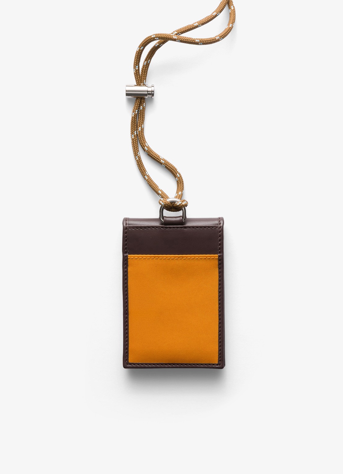 Prada Speedrock Re-Nylon pasjeshouder van leer met contrast - achterkant 4 oranje