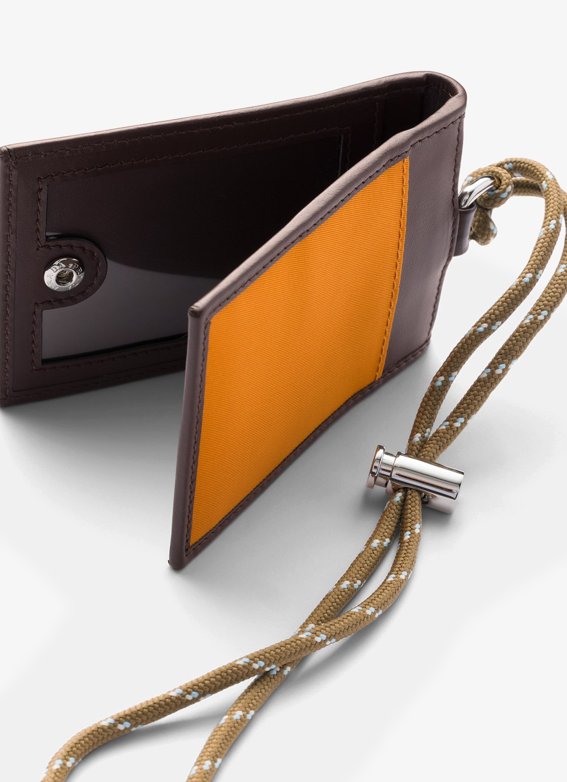 Prada Speedrock Re-Nylon pasjeshouder van leer met contrast - detail oranje
