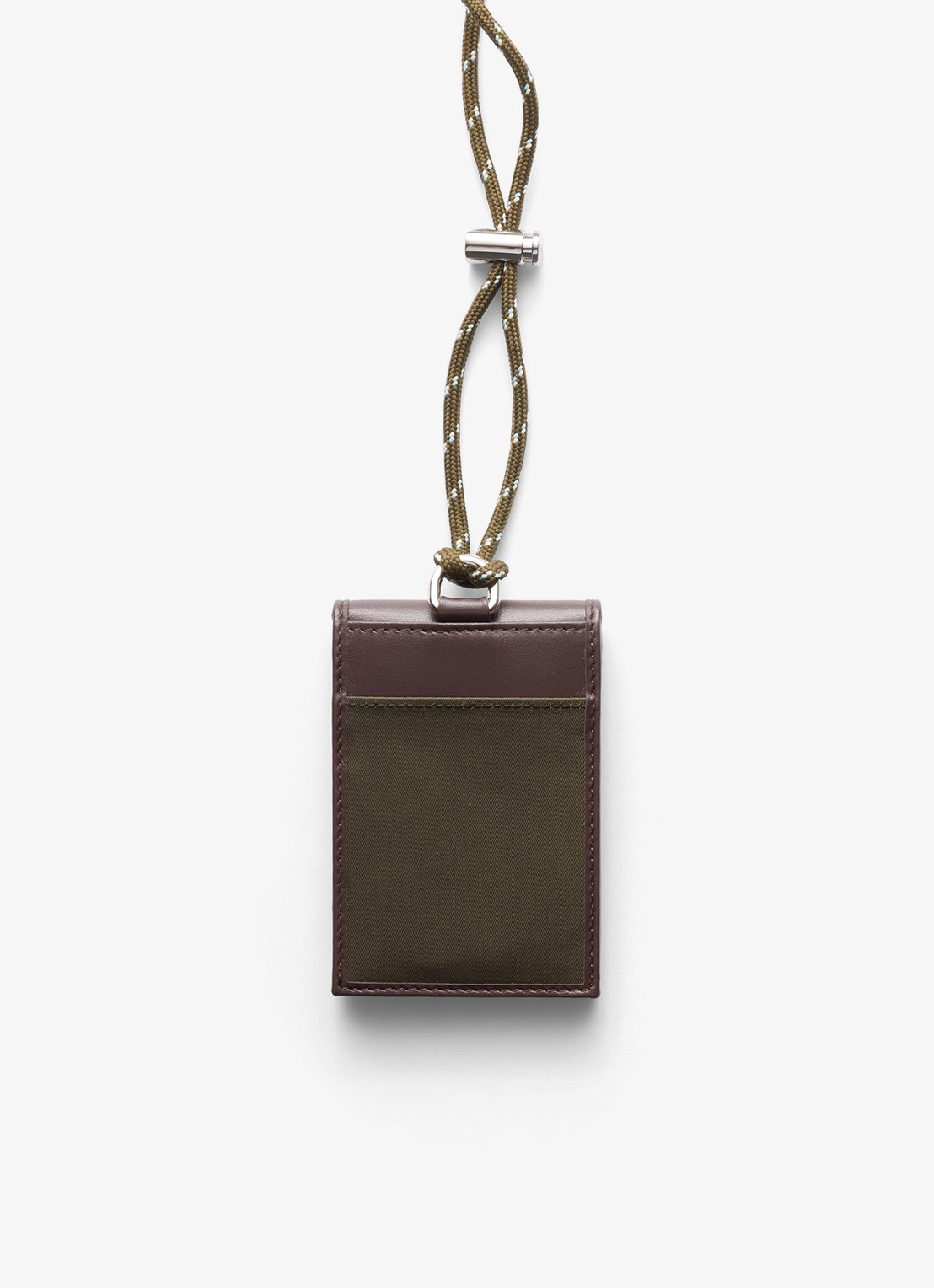 Prada Speedrock Re-Nylon pasjeshouder van leer met contrast - achterkant donkergroen