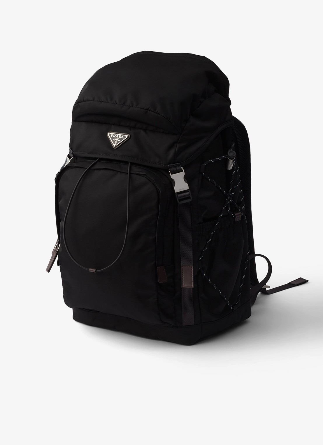 Prada Speedrock Re-Nylon rugzak met leren details - voorkant 6 zwart
