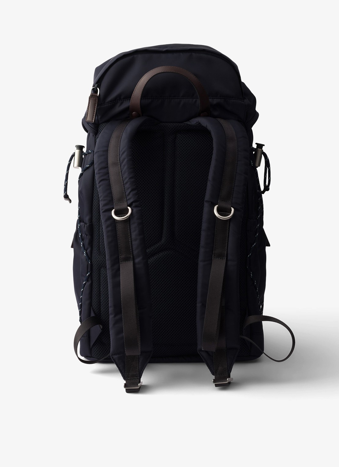 Prada Speedrock Re-Nylon rugzak met leren details - achterkant 3 donkerblauw
