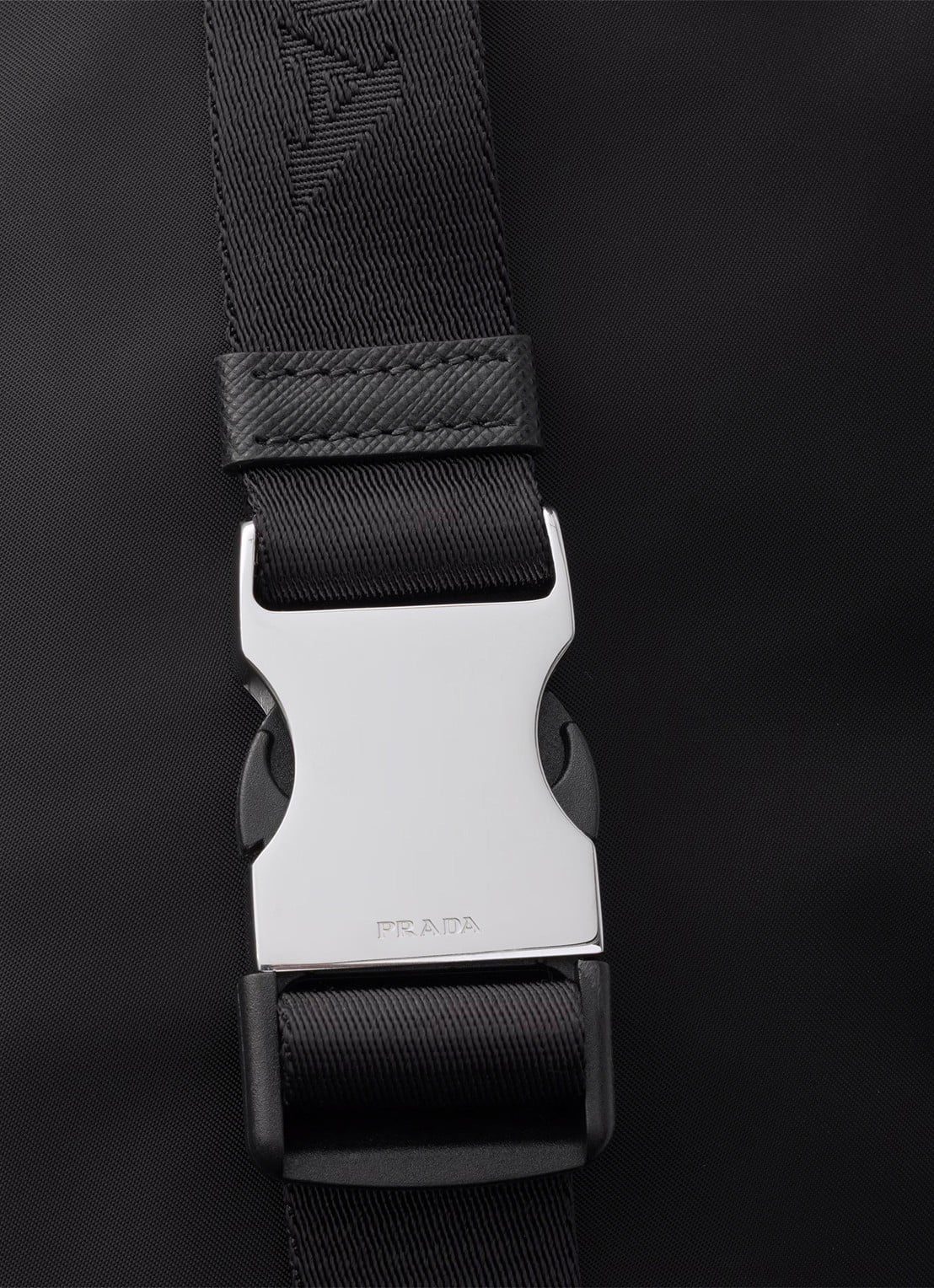Prada Speedrock Re-Nylon schoudertas met leren details - detail 3 zwart