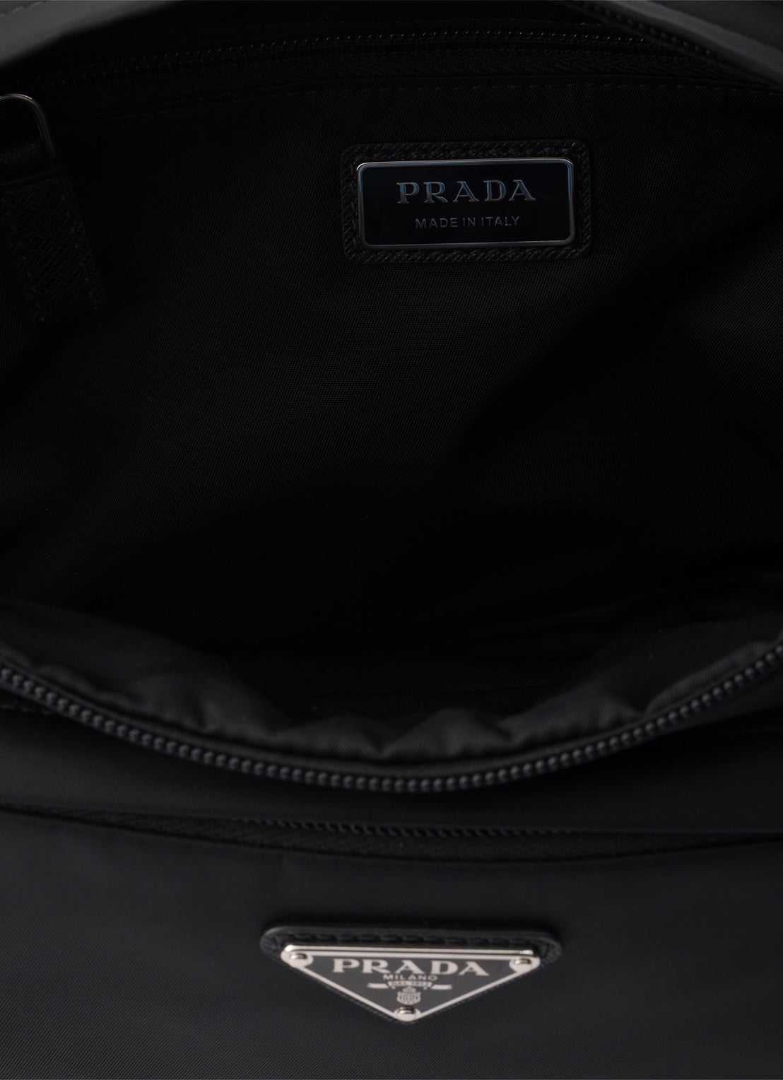 Prada Speedrock Re-Nylon schoudertas met leren details - detail 5 zwart