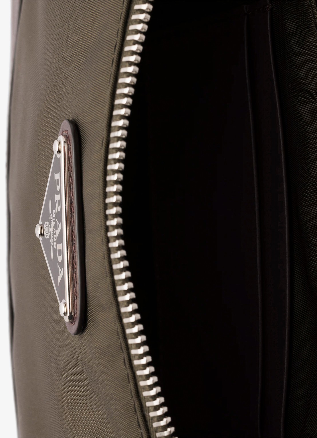 Prada Speedrock Re-Nylon telefoonhoesje met leren details en afneembare schouderriem - detail 3 donkergroen