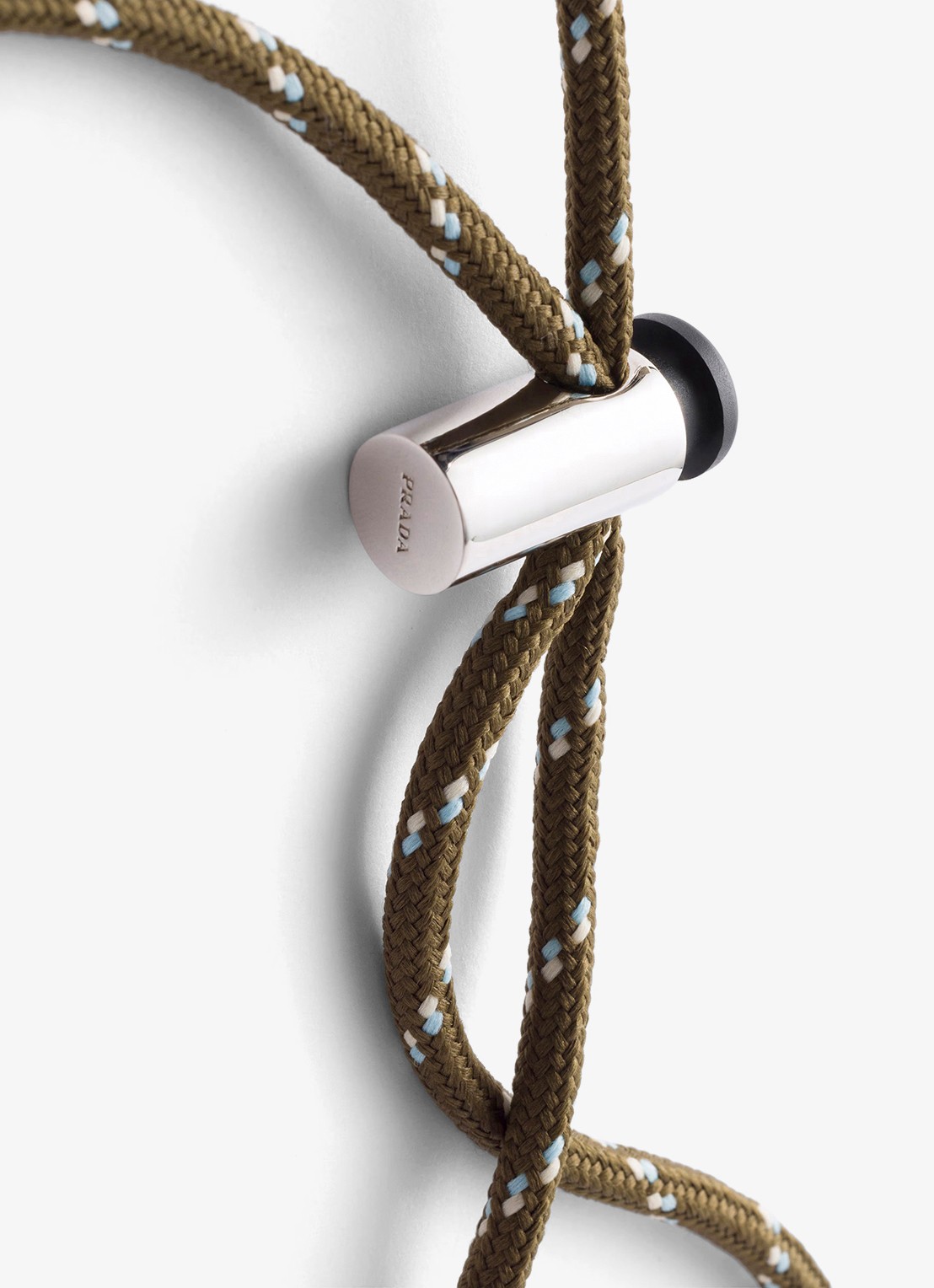 Prada Speedrock Re-Nylon telefoonhoesje met leren details en afneembare schouderriem - detail 4 donkergroen