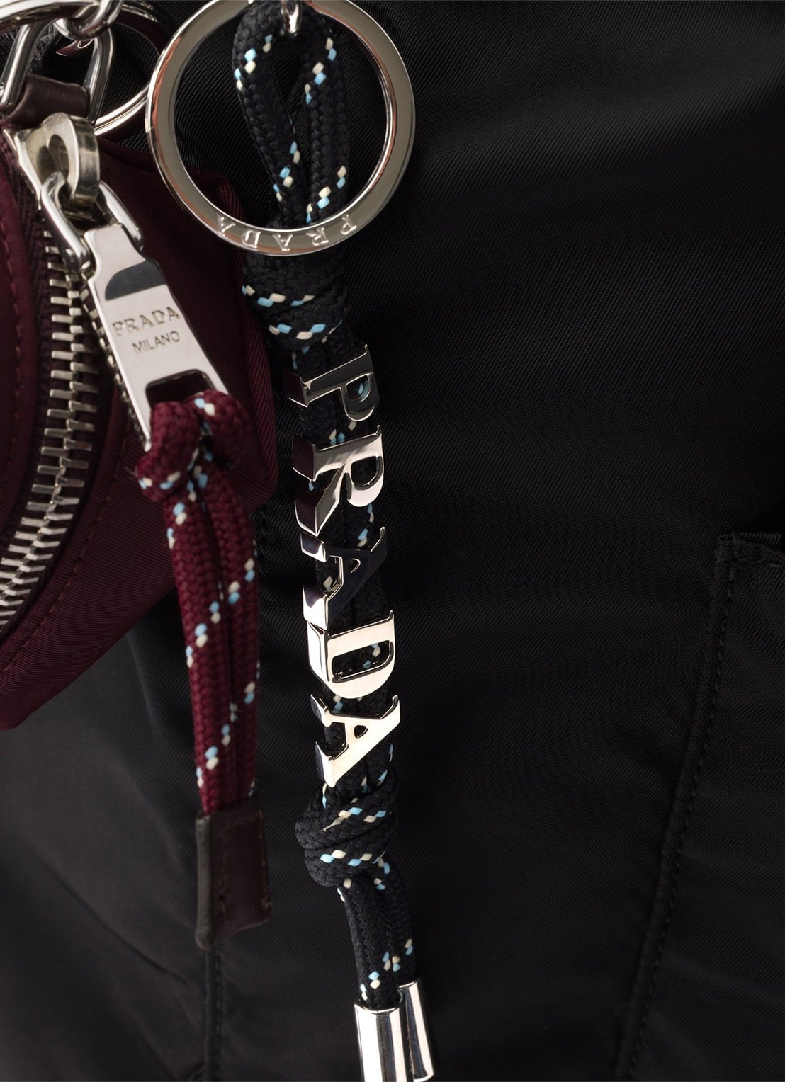 Prada Speedrock sleutelhanger met logo - detail 2 zwart