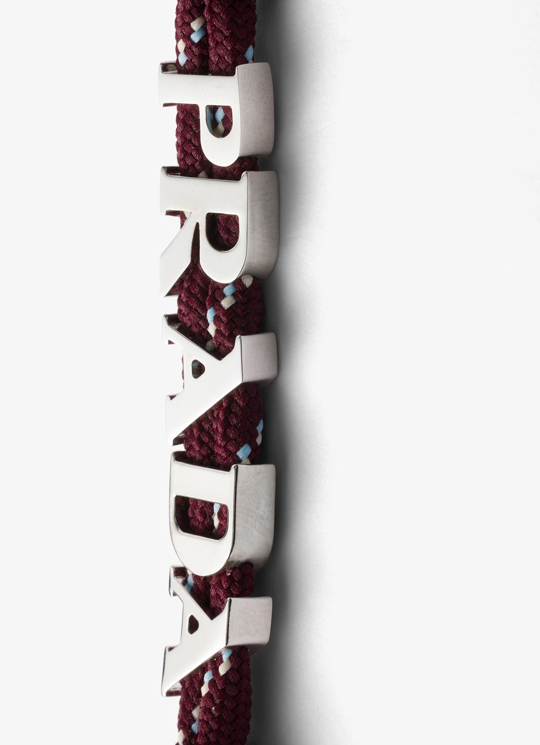 Prada Speedrock sleutelhanger met logo - detail 2 bordeauxrood