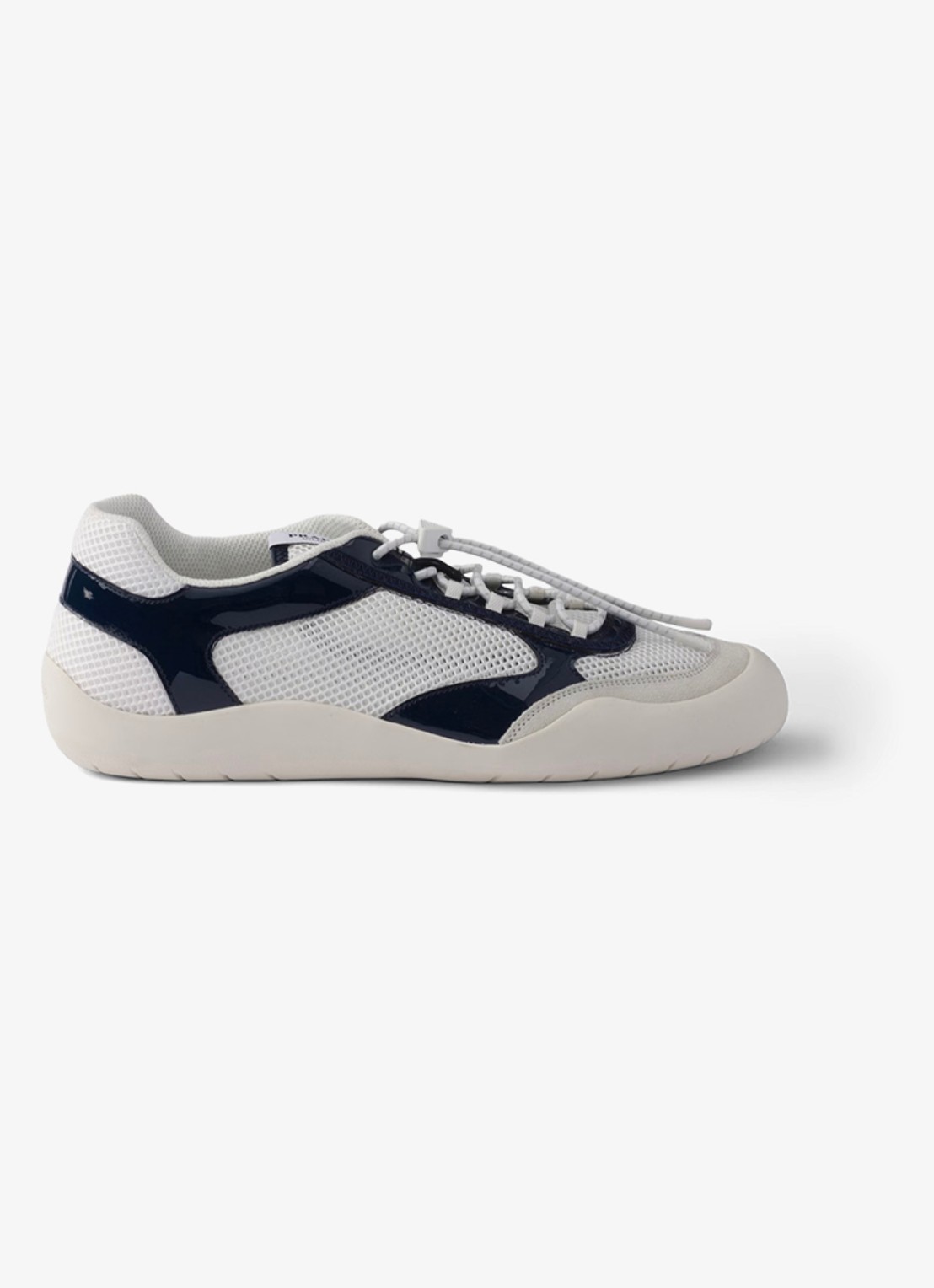Prada Speedrock sneaker met lakleren en mesh details - voorkant 5 donkerblauw