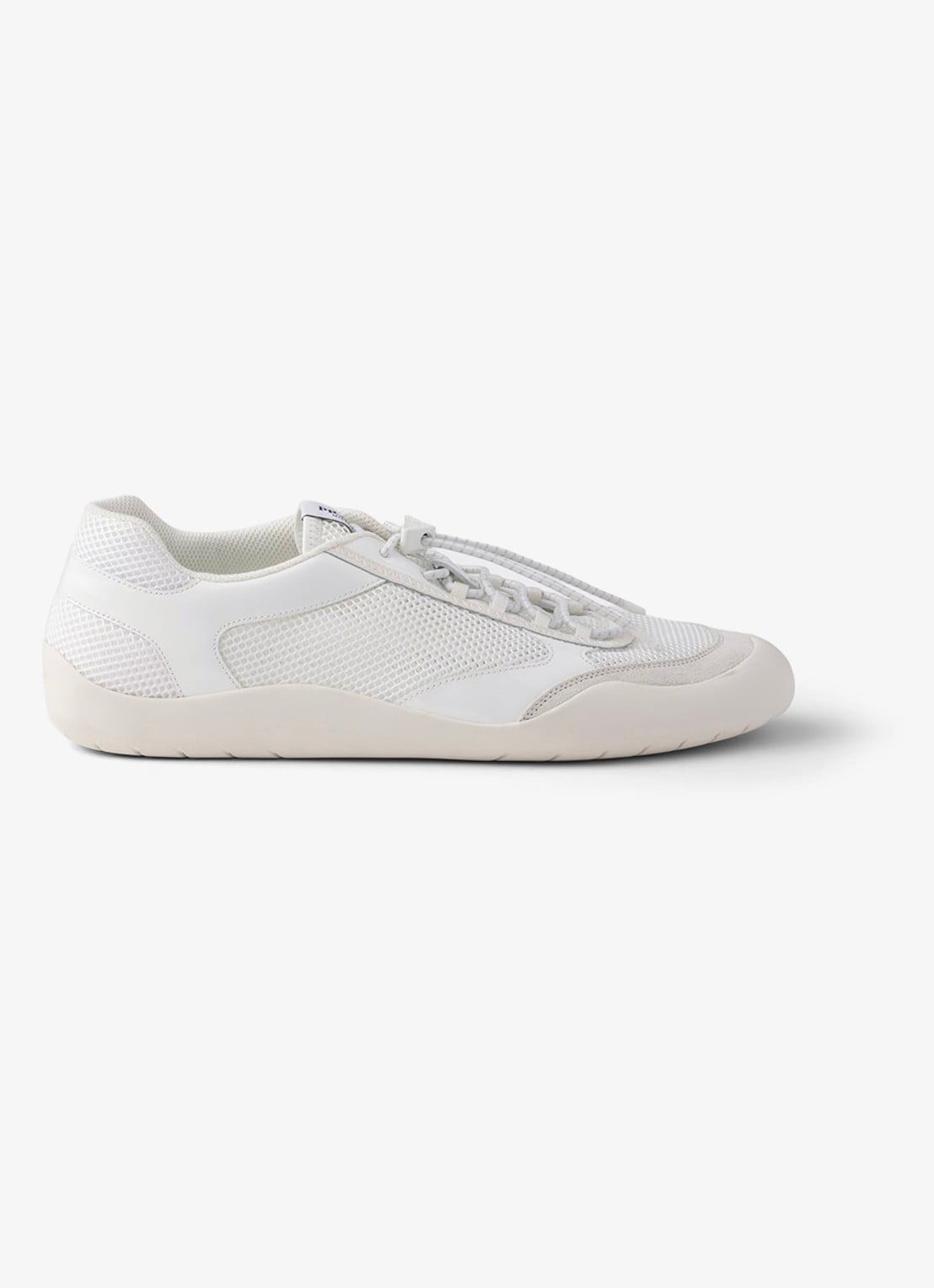 Prada Speedrock sneaker met lakleren en mesh details - voorkant 2 wit