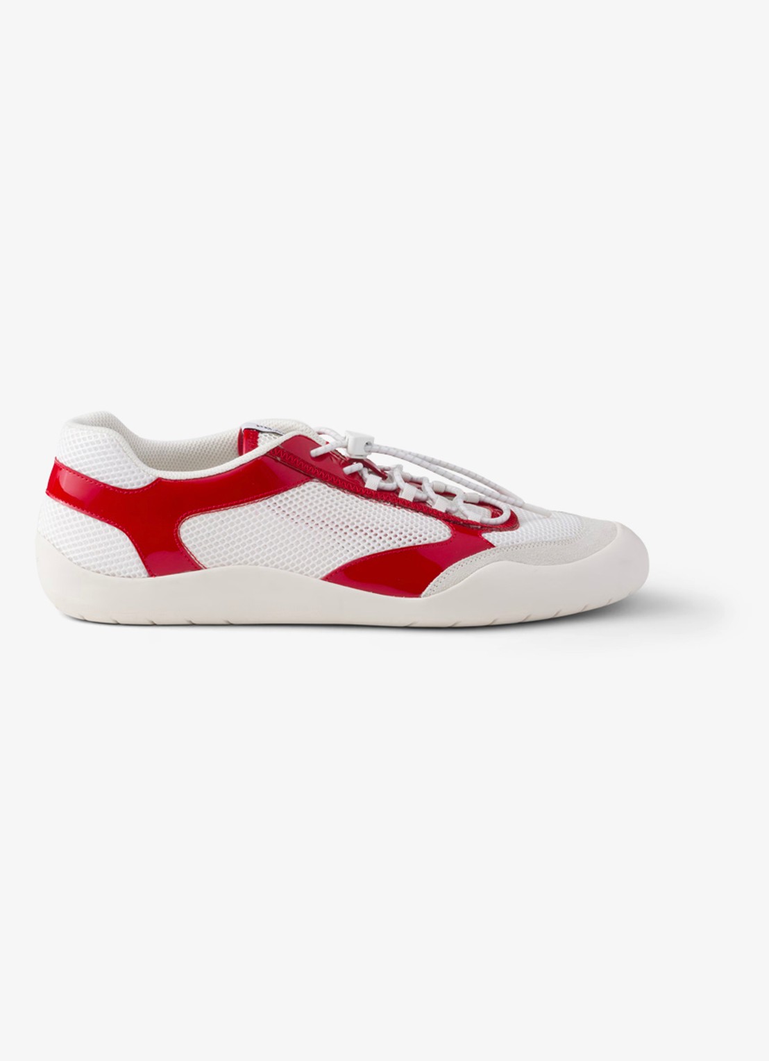 Prada Speedrock sneaker met lakleren en mesh details - voorkant 2 rood