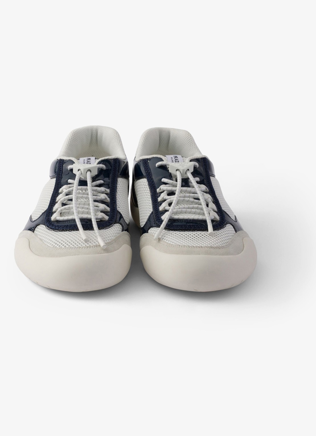 Prada Speedrock sneaker met lakleren en mesh details - detail 5 blauw