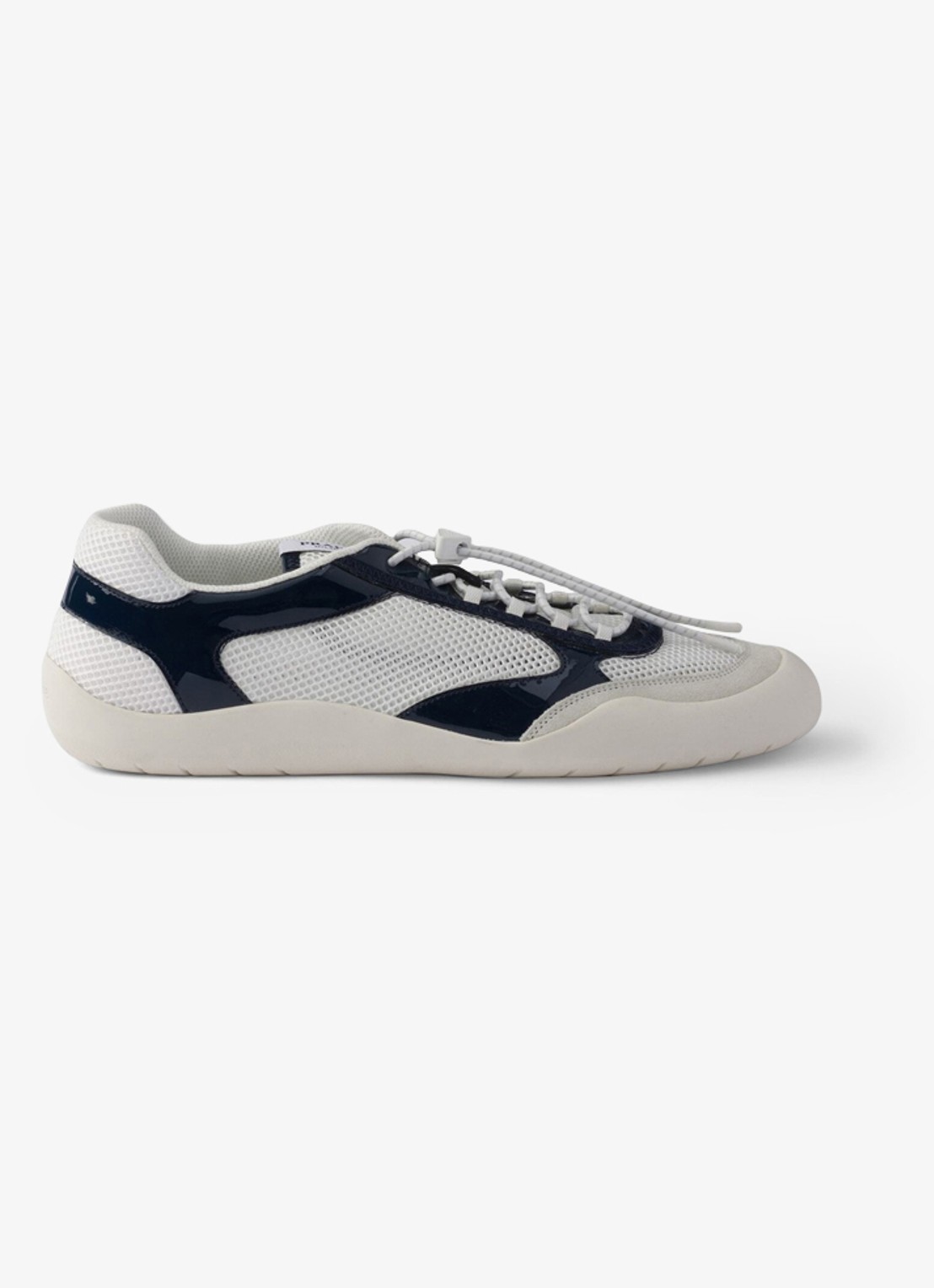 Prada Speedrock sneaker met lakleren en mesh details - voorkant blauw