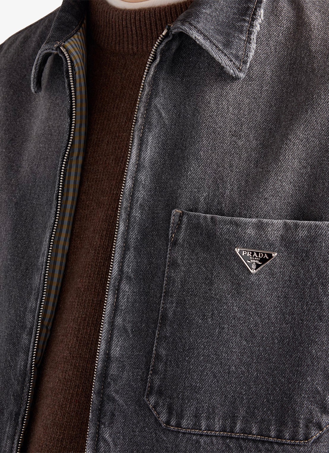 Prada Spijkerjas met borstzak - detail 3 zwart