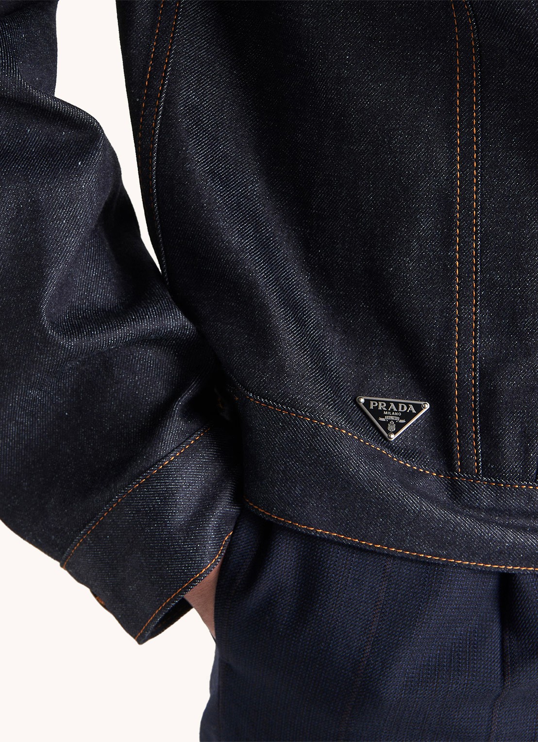 Prada Spijkerjas met borstzakken - detail 4 indigo
