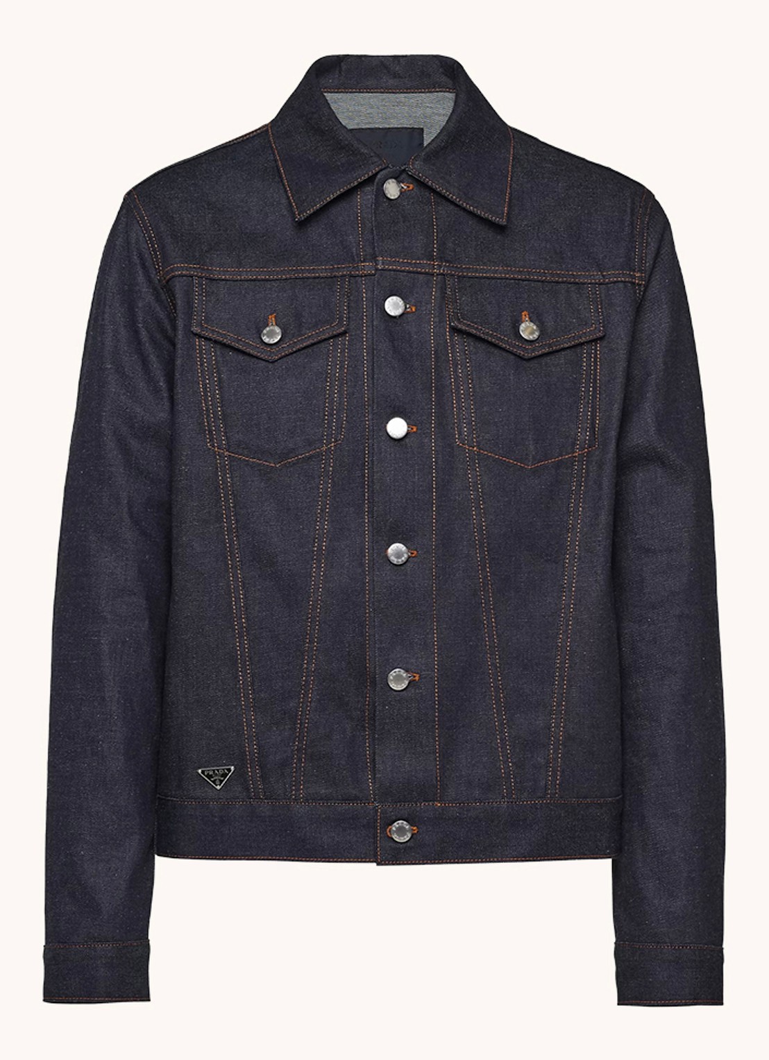 Prada Spijkerjas met borstzakken - voorkant indigo