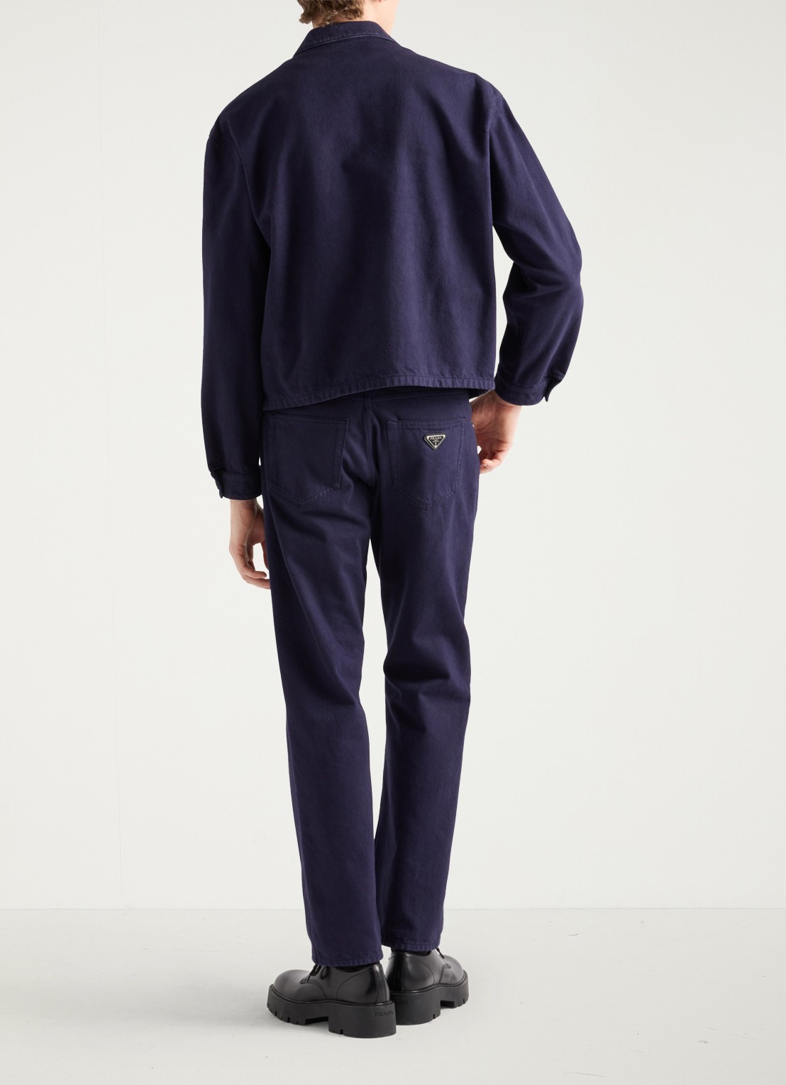 Prada Spijkerjas met steekzakken en logo - achterkant 5 indigo