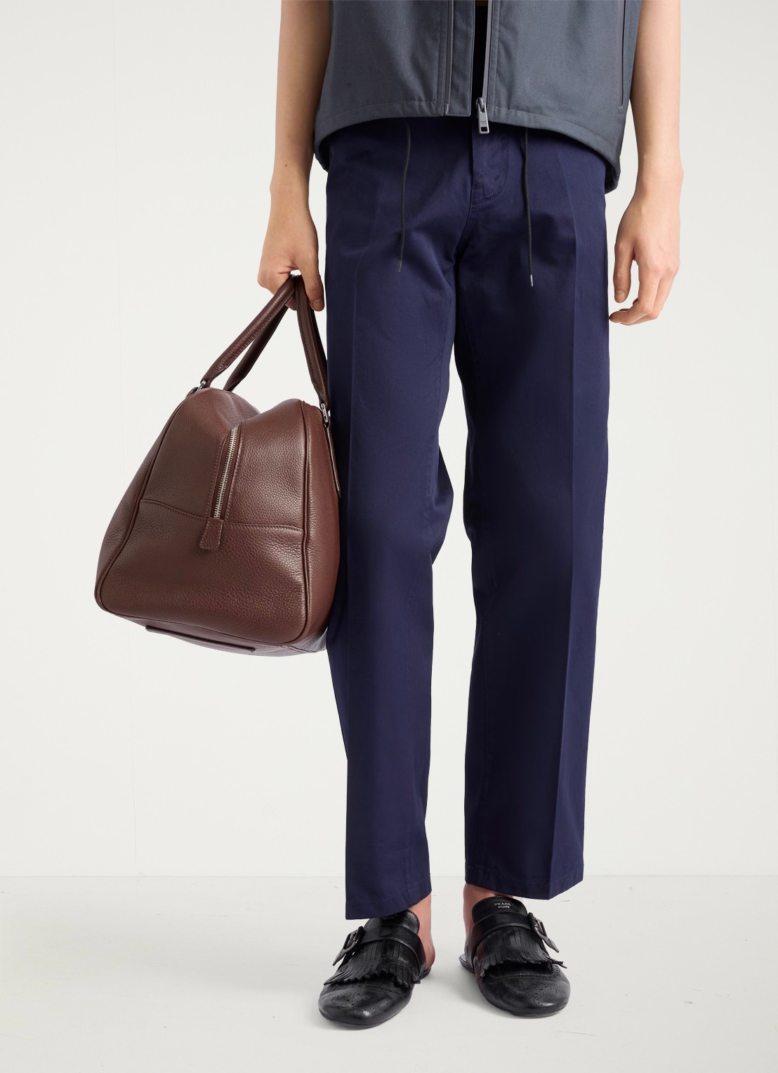 Prada Straight fit chino met steekzakken - detail 2 donkerblauw