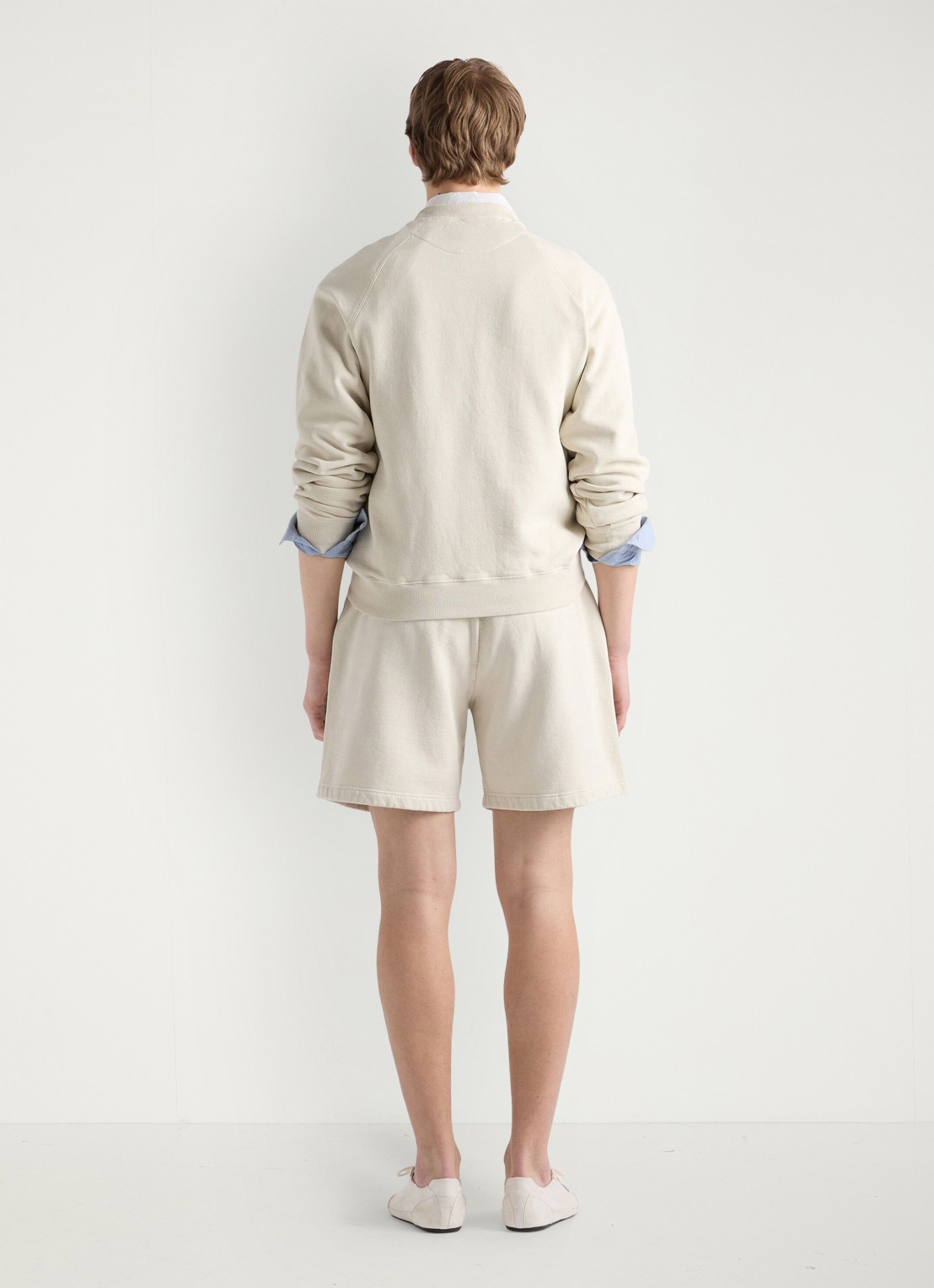Prada Straight fit korte joggingbroek met steekzakken - achterkant gebroken wit