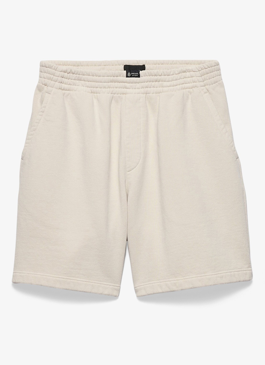 Prada Straight fit korte joggingbroek met steekzakken - voorkant 4 gebroken wit