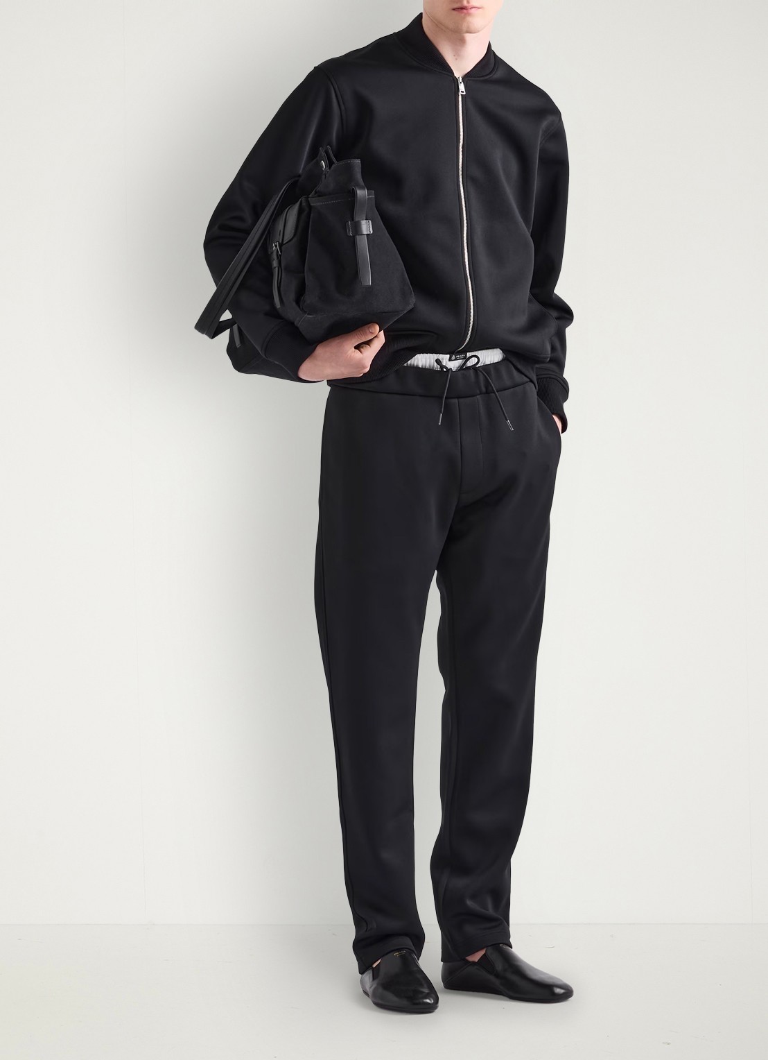 Prada Straight fit pantalon met steekzakken - voorkant 6 zwart