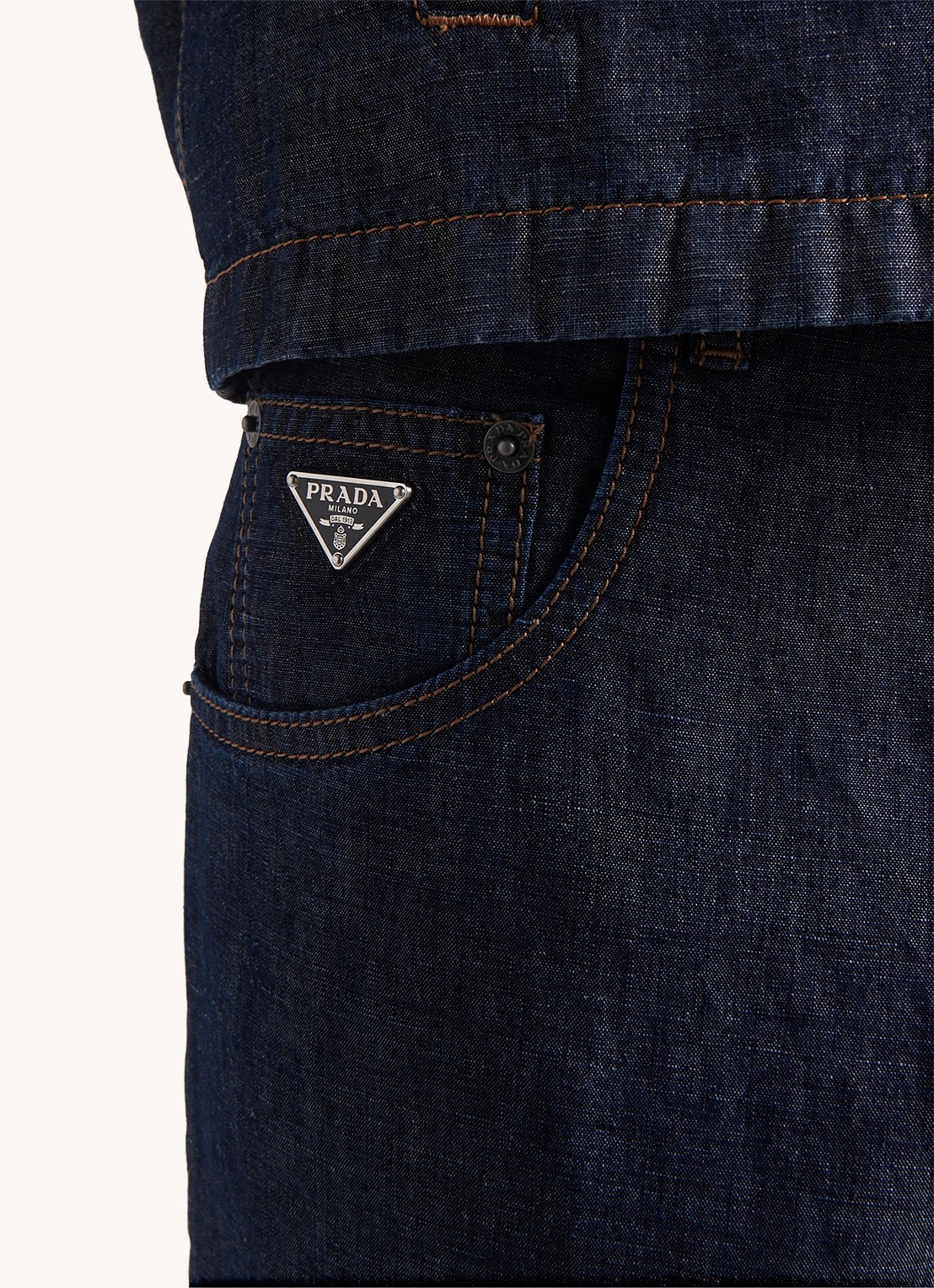 Prada Straight leg jeans met donkere wassing - detail 4 indigo