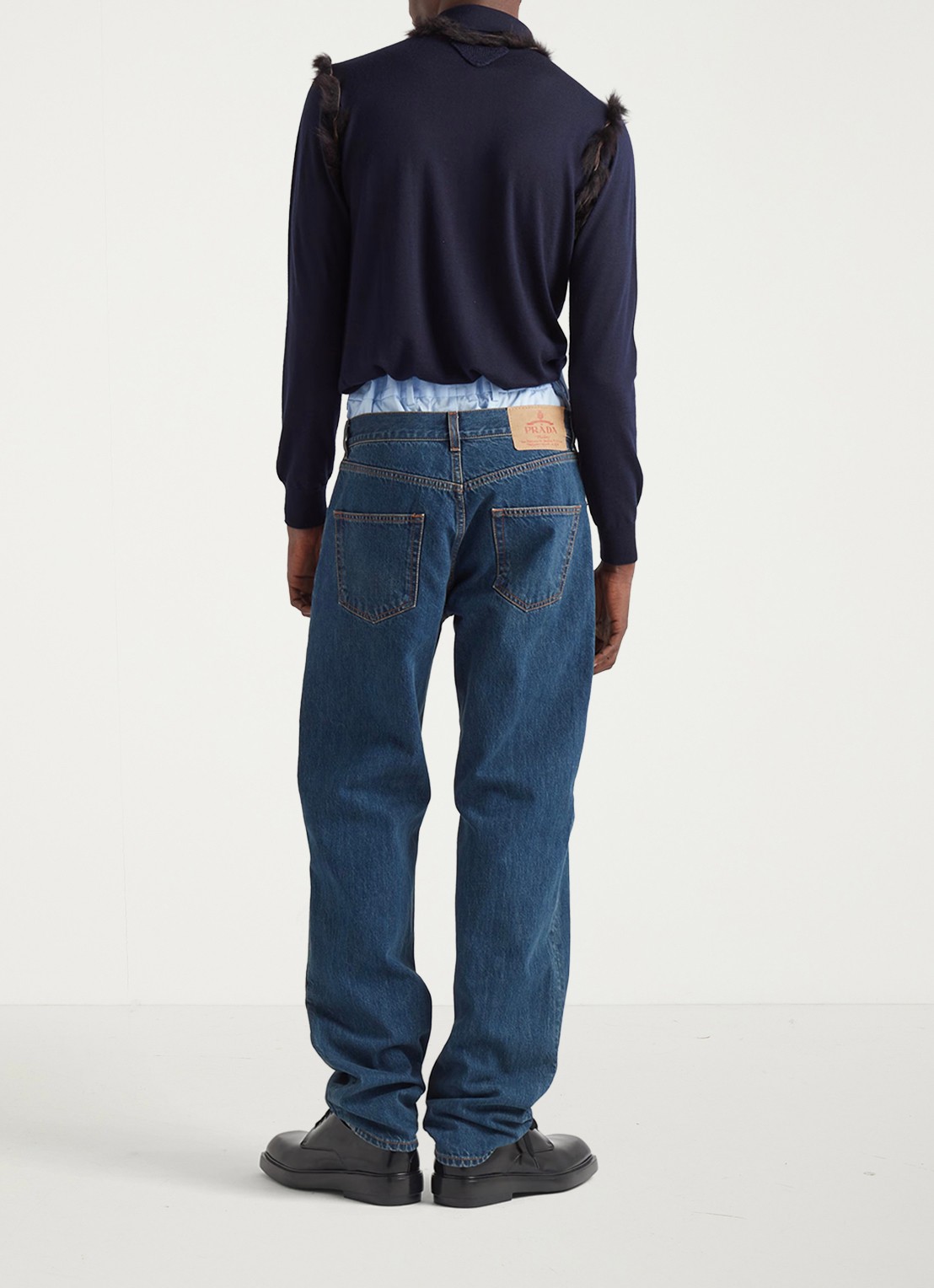 Prada Straight leg jeans met donkere wassing - achterkant 4 indigo