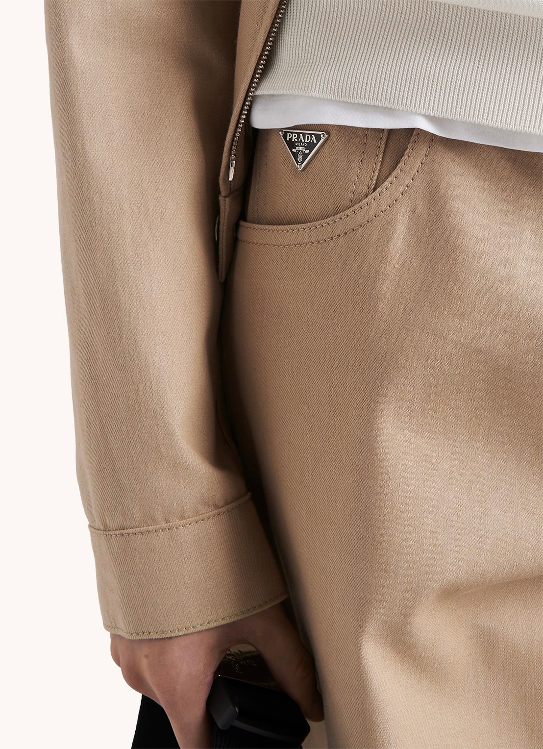 Prada Straight leg jeans met gekleurde wassing - detail 4 beige