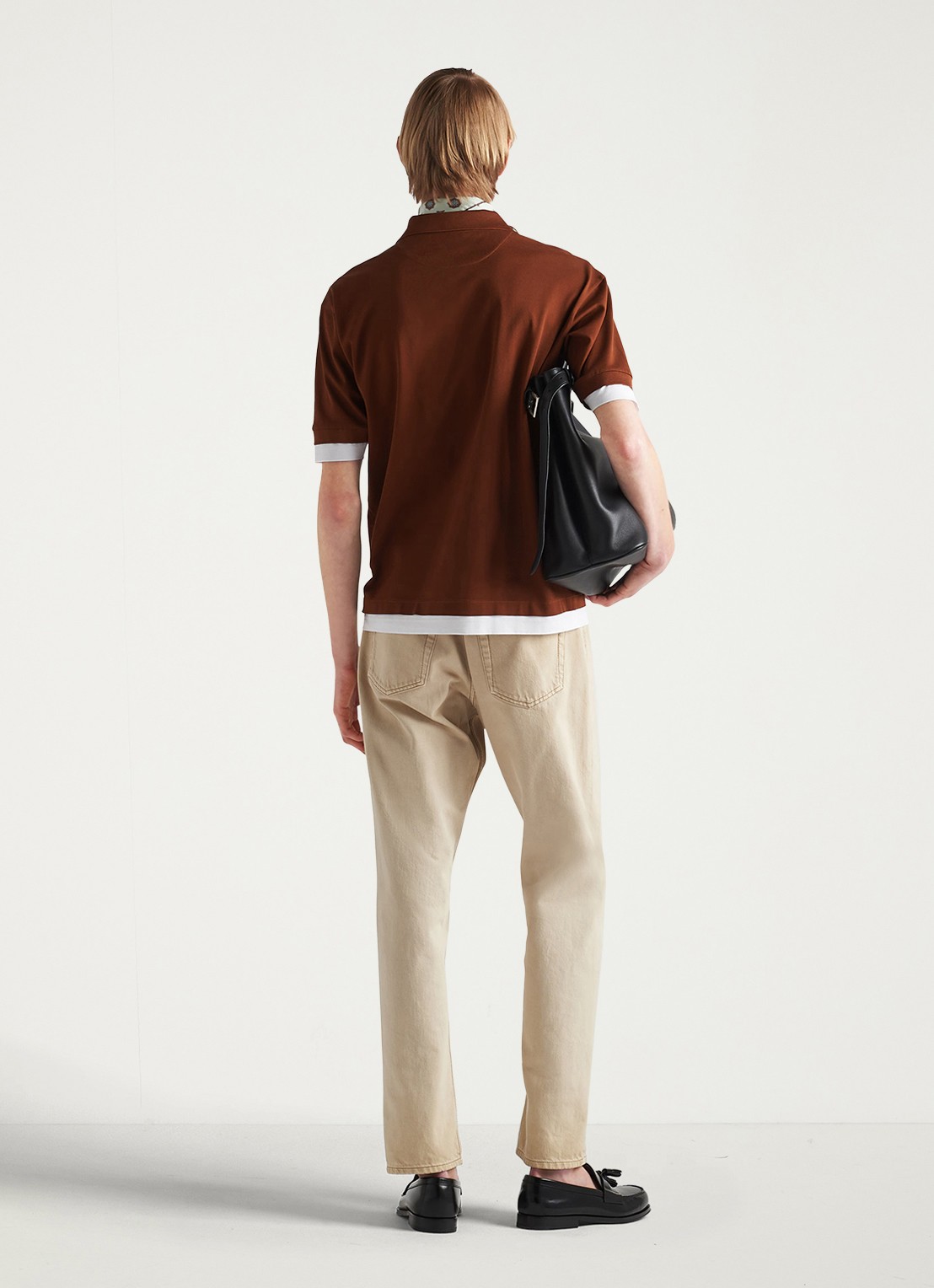 Prada Straight leg jeans met gekleurde wassing - achterkant beige