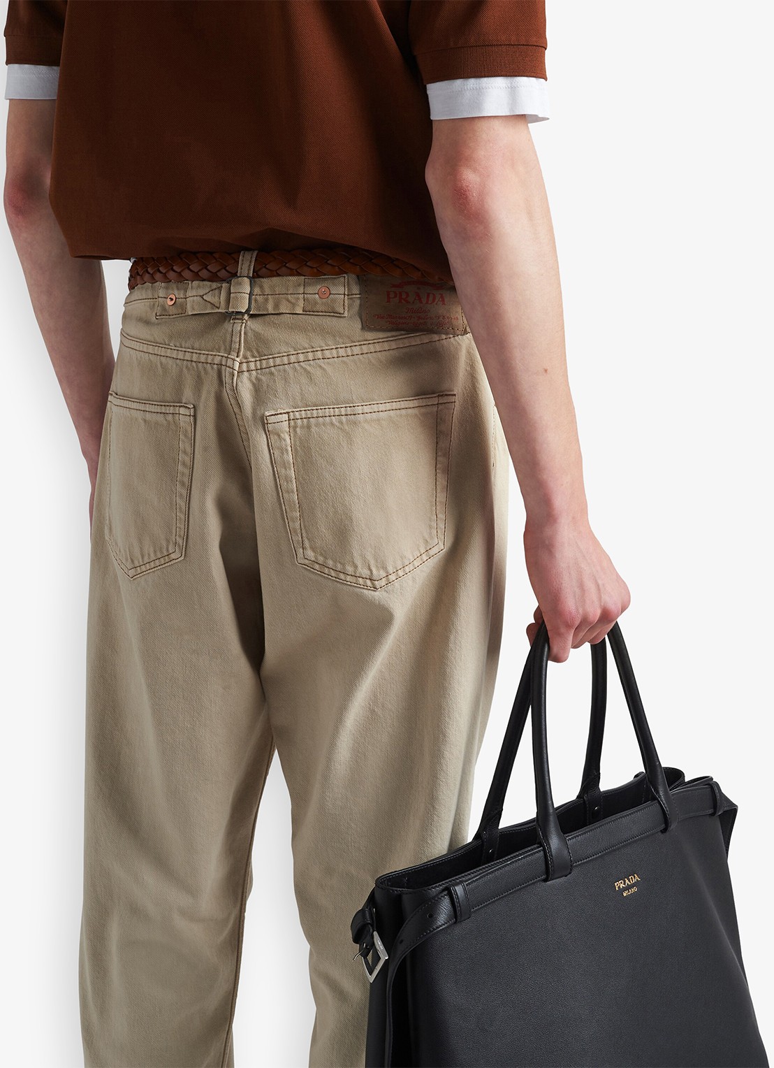 Prada Straight leg jeans met gekleurde wassing - detail 5 beige