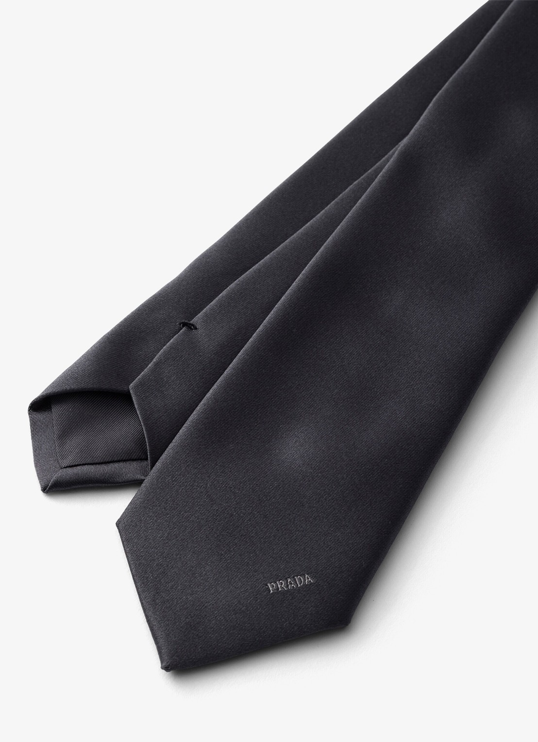 Prada Stropdas van zijde - detail 3 donkergrijs