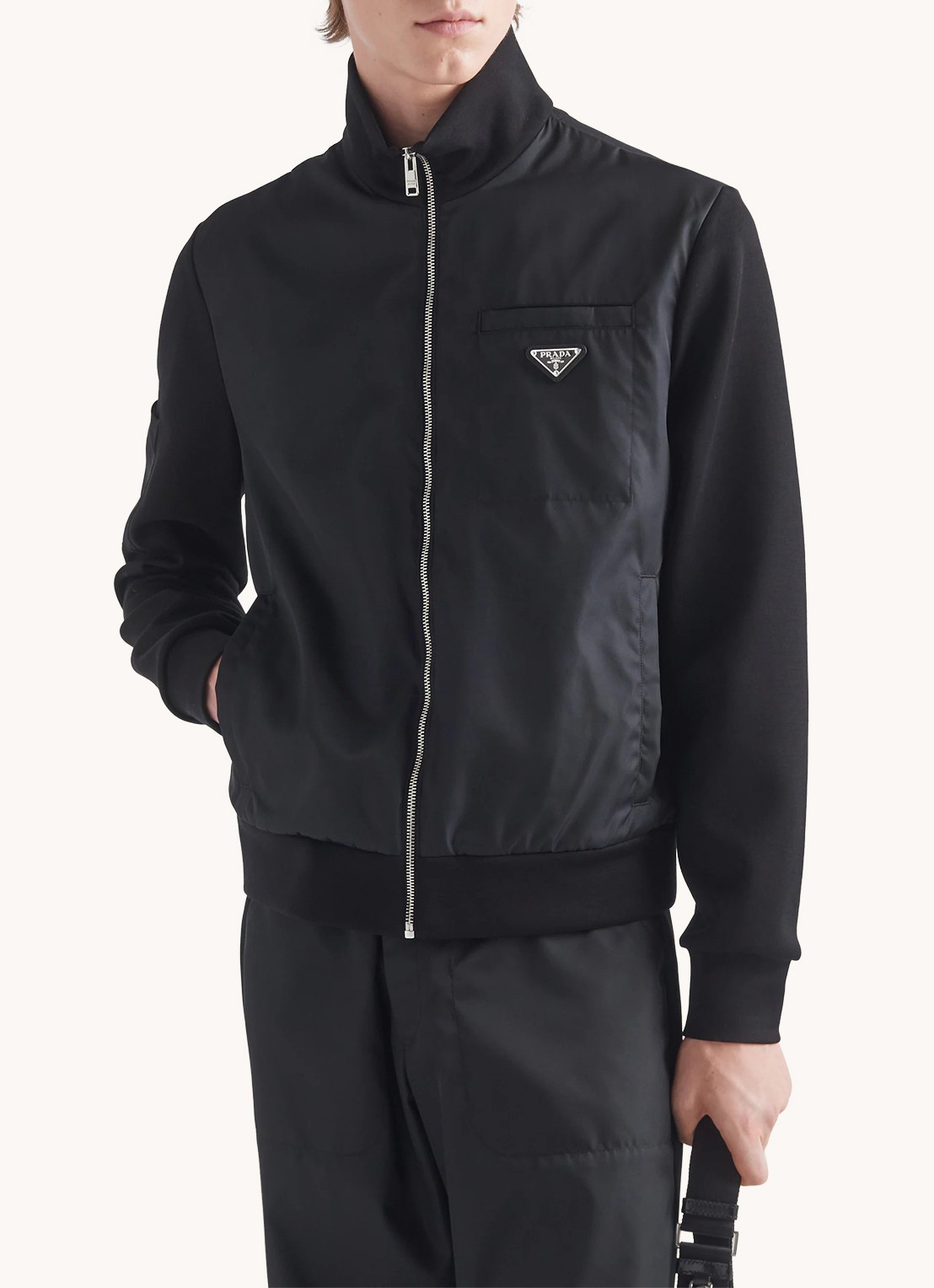 Prada Sweatvest met logo - detail zwart